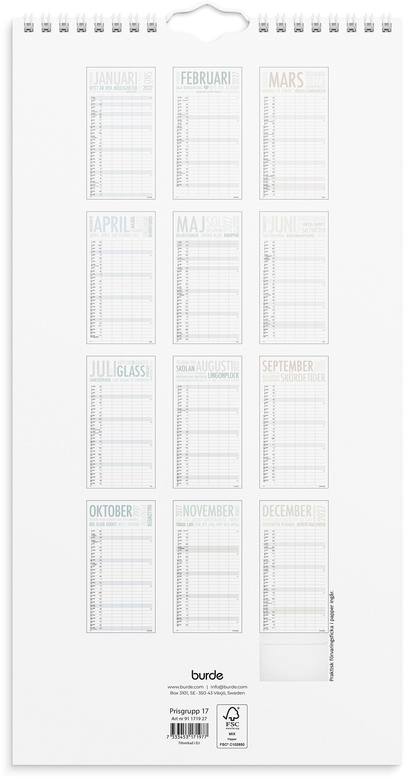Familjekalender 2027 TrendArt