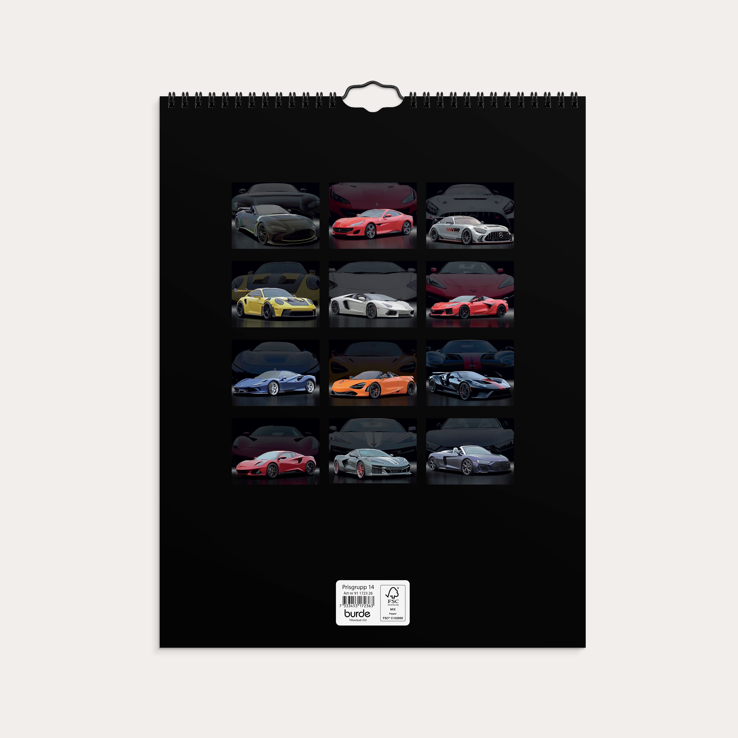 Väggkalender 2026 Bilar