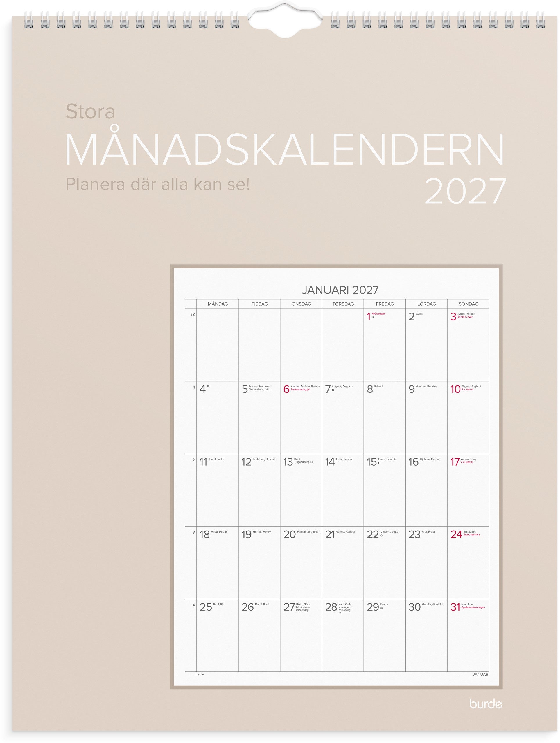 Stora Månadskalendern 2027