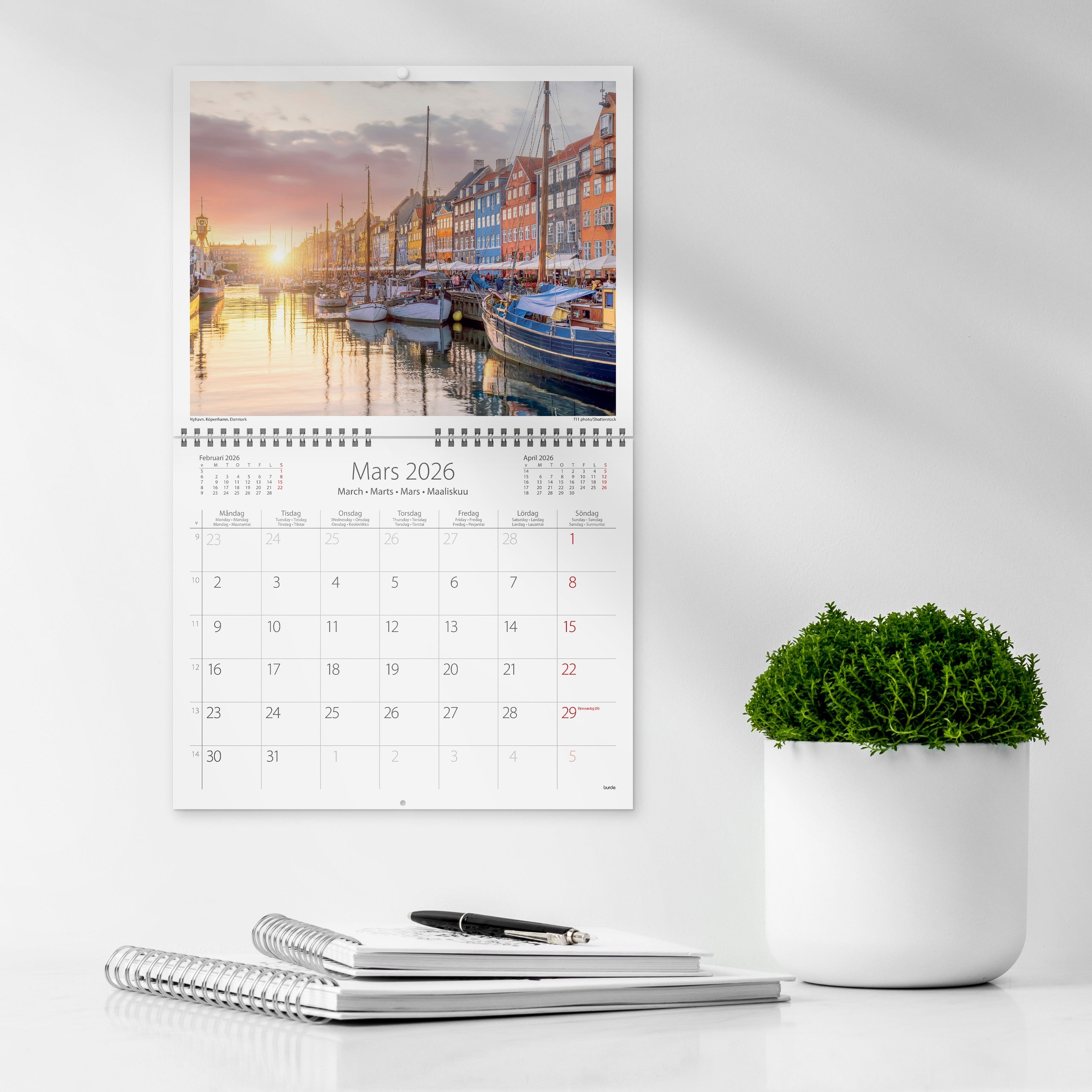 Väggkalender 2026 Scandinavia