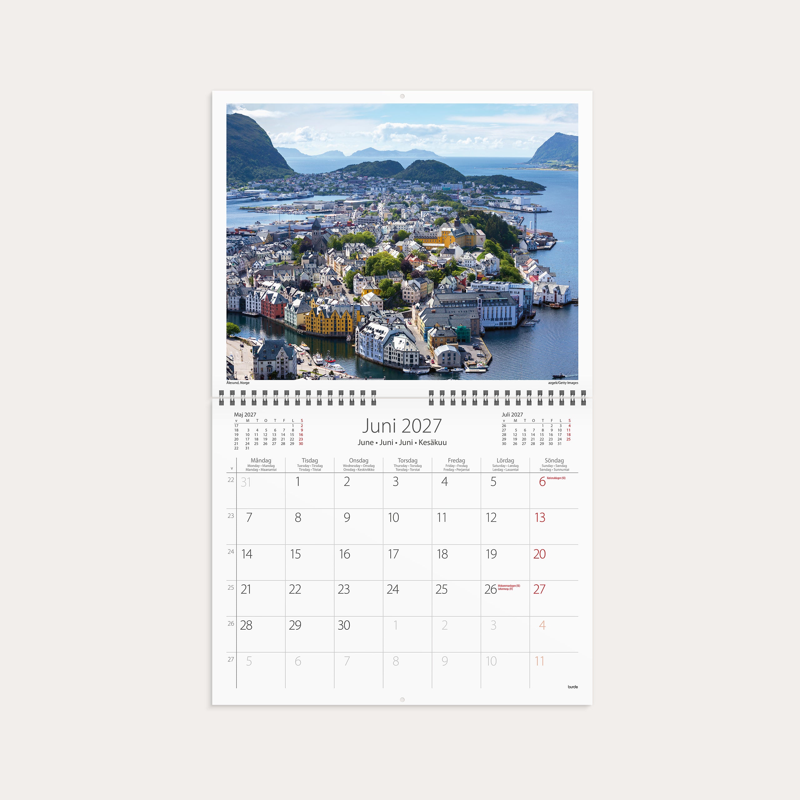 Väggkalender 2027 Scandinavia – detail view