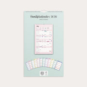 Familjekalender 2026 Pastell stickers