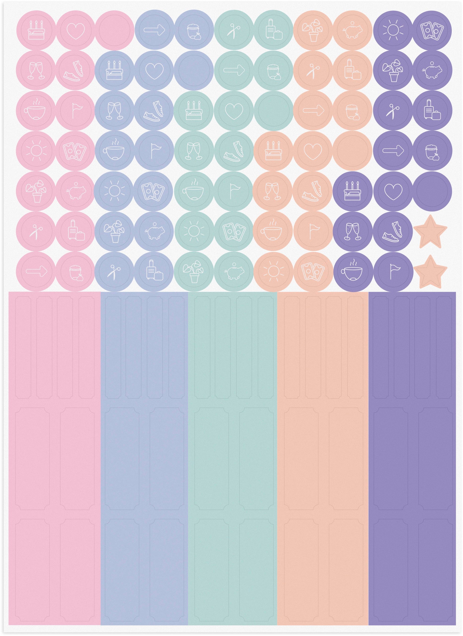 Familjekalender Pastell 2027 stickers