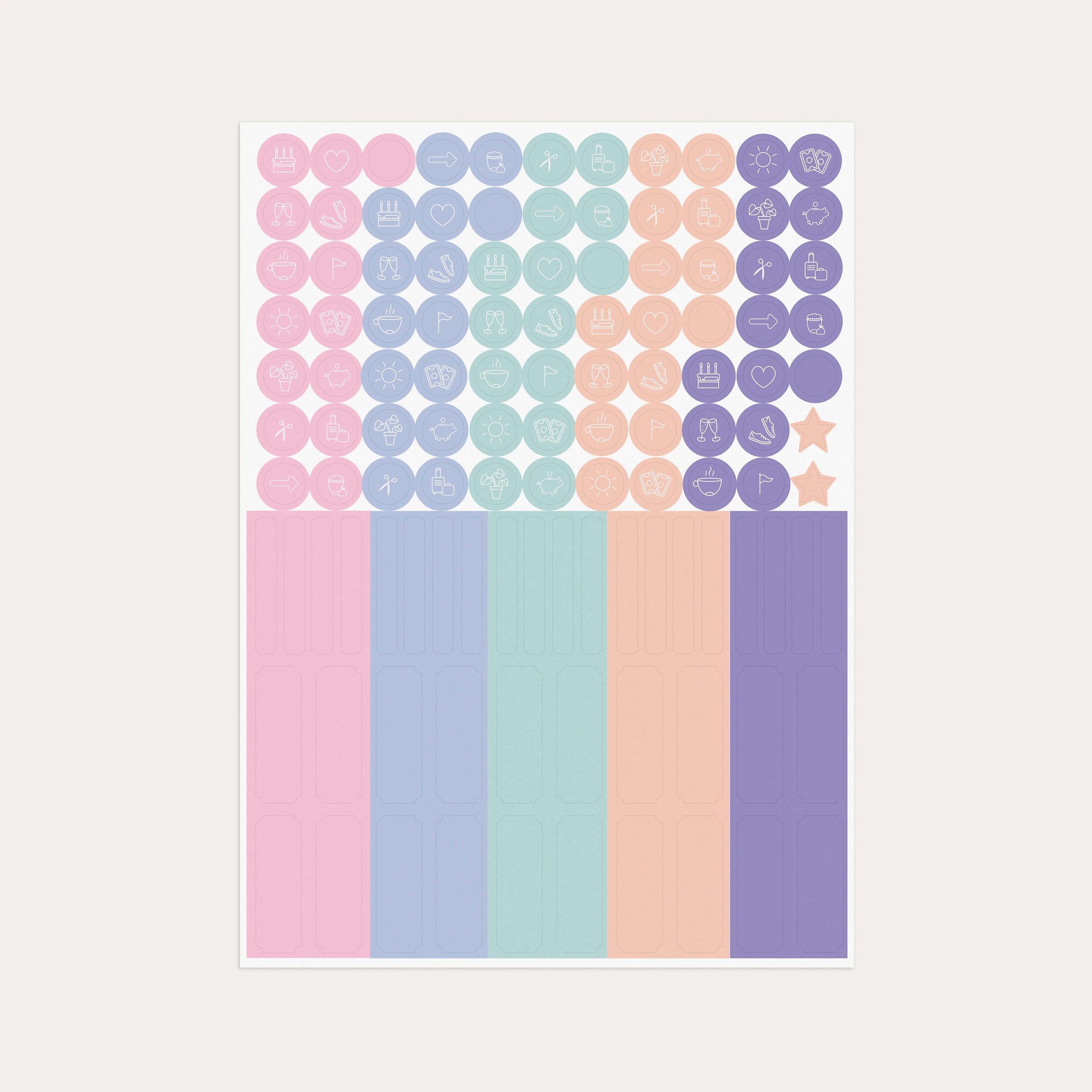 Familjekalender Pastell 2027 stickers