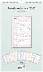 Familjekalender Pastell 2027 stickers