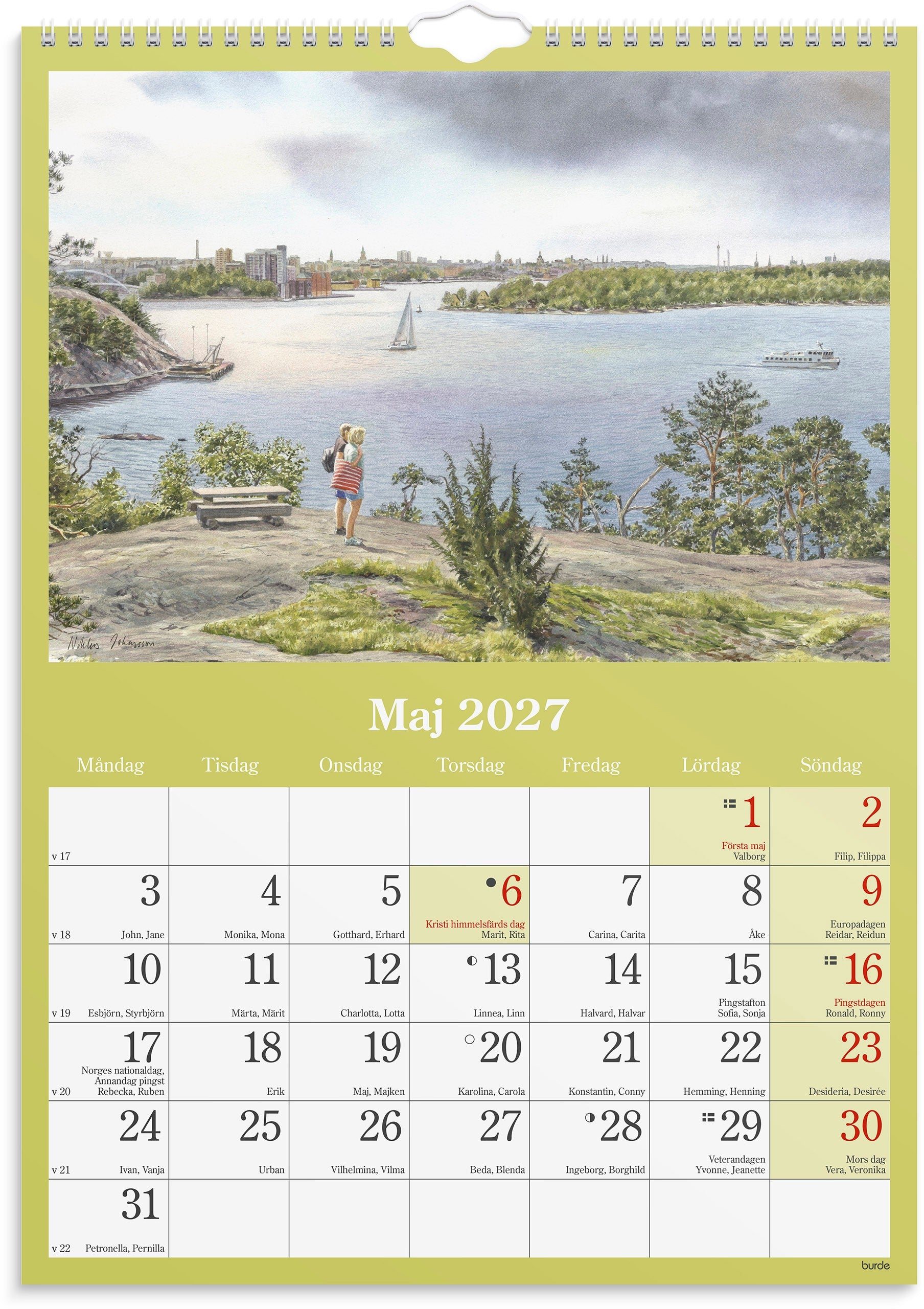 Väggkalender 2027 Klassiska Sverige