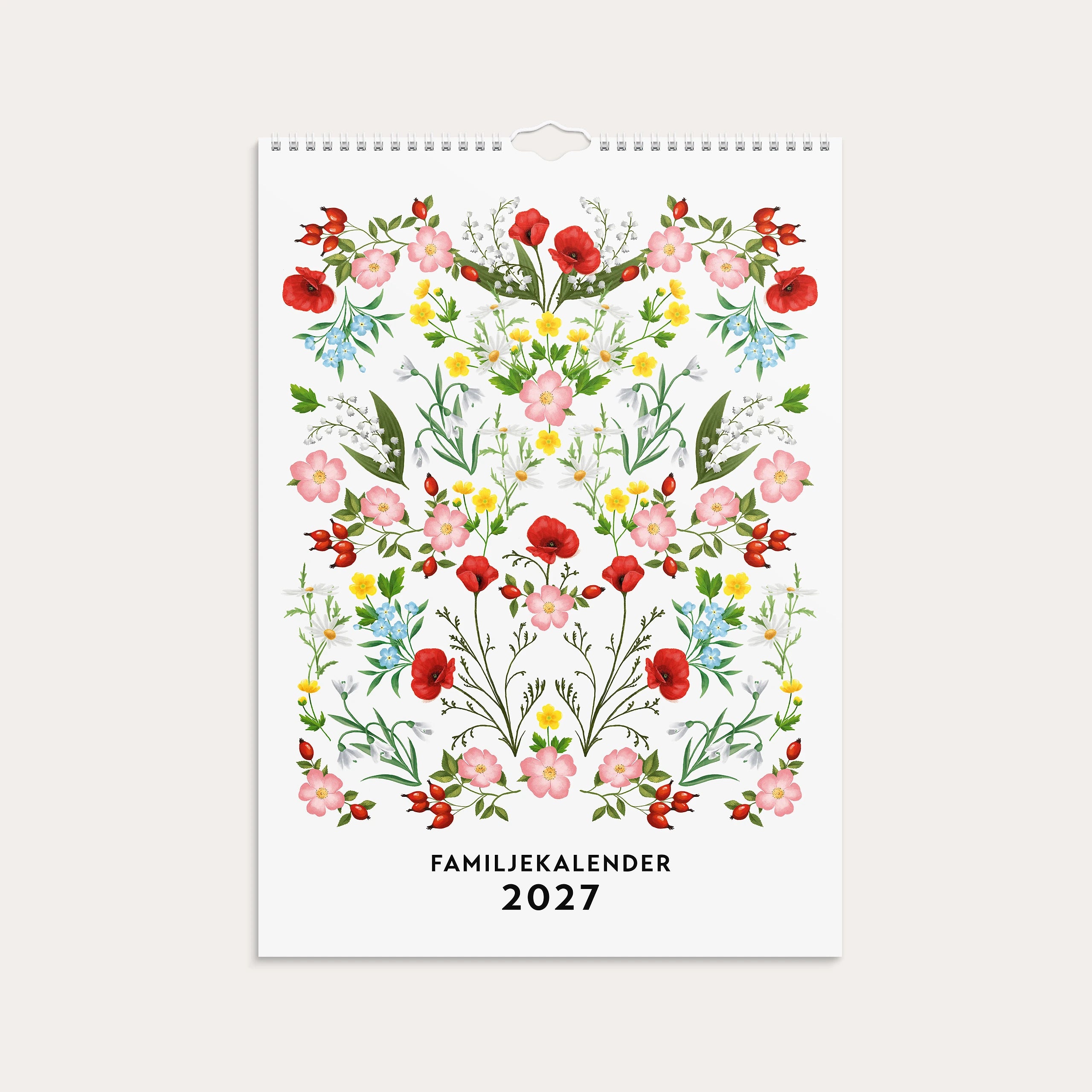 Familjekalender 2027 Illustrerad blomster