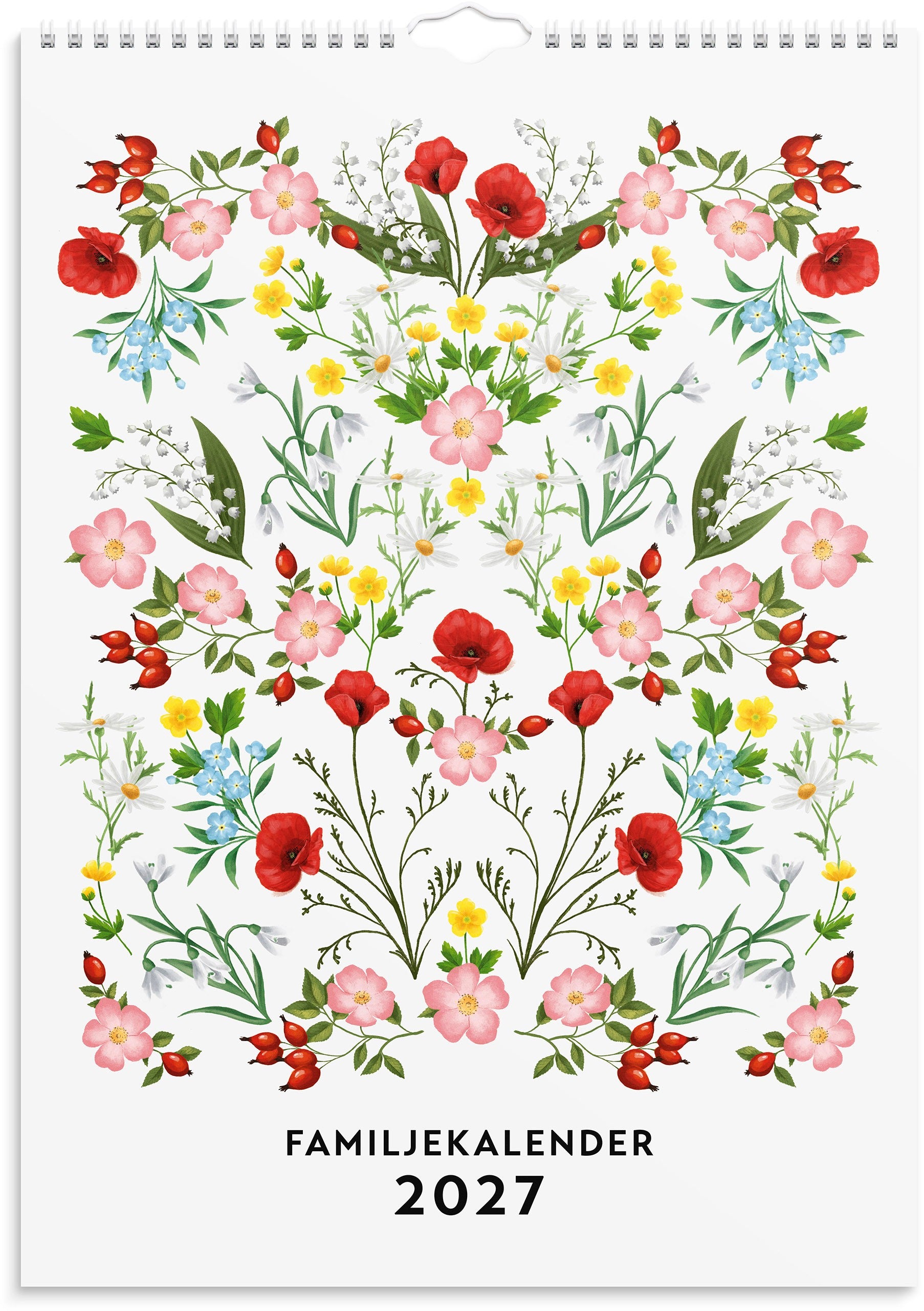 Familjekalender 2027 Illustrerad blomster
