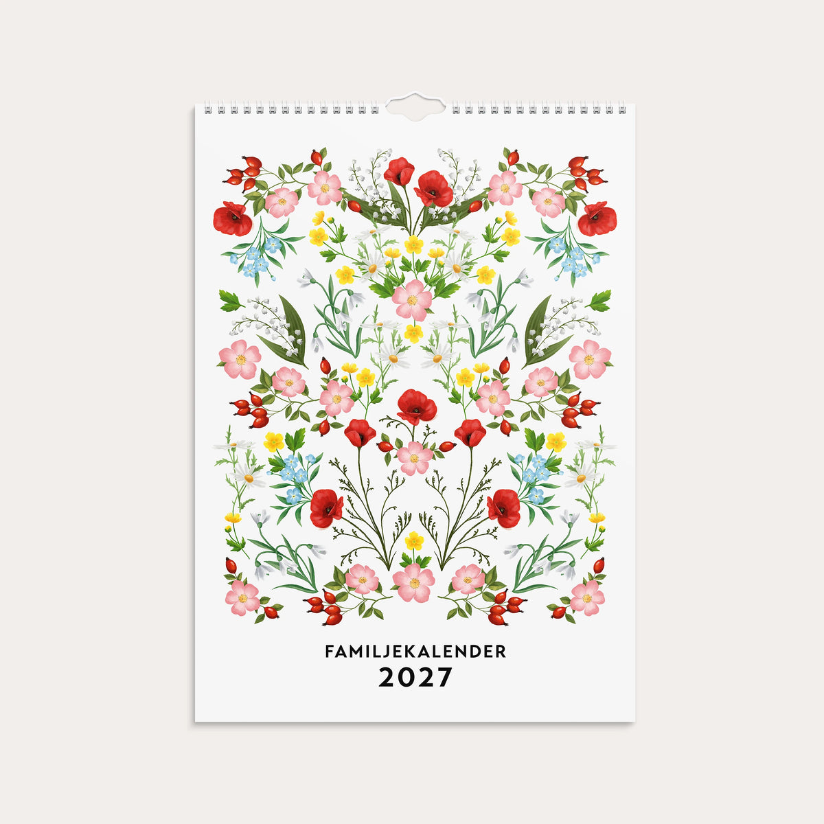 Familjekalender 2027 Illustrerad blomster
