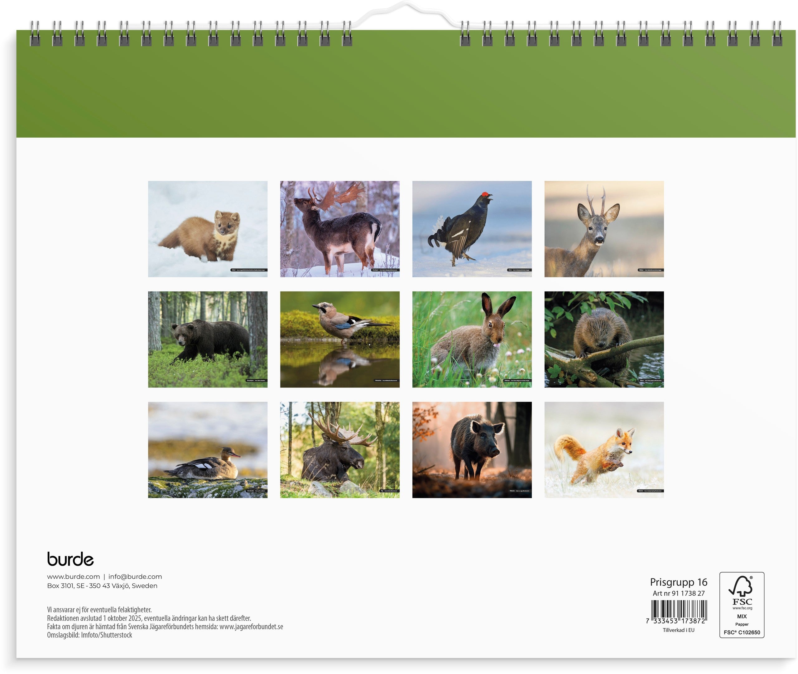 Väggkalender 2027 Jaktkalender