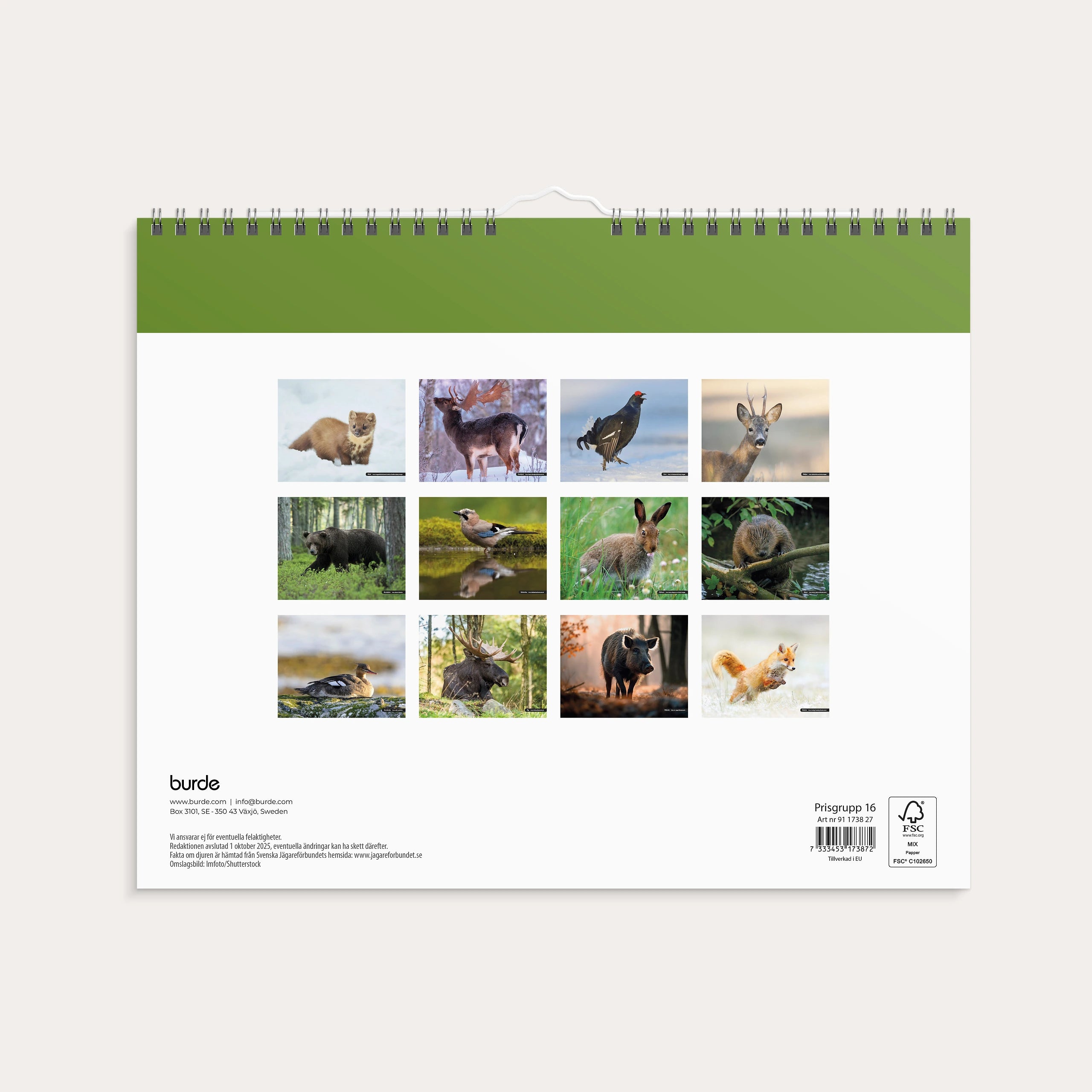 Väggkalender 2027 Jaktkalender