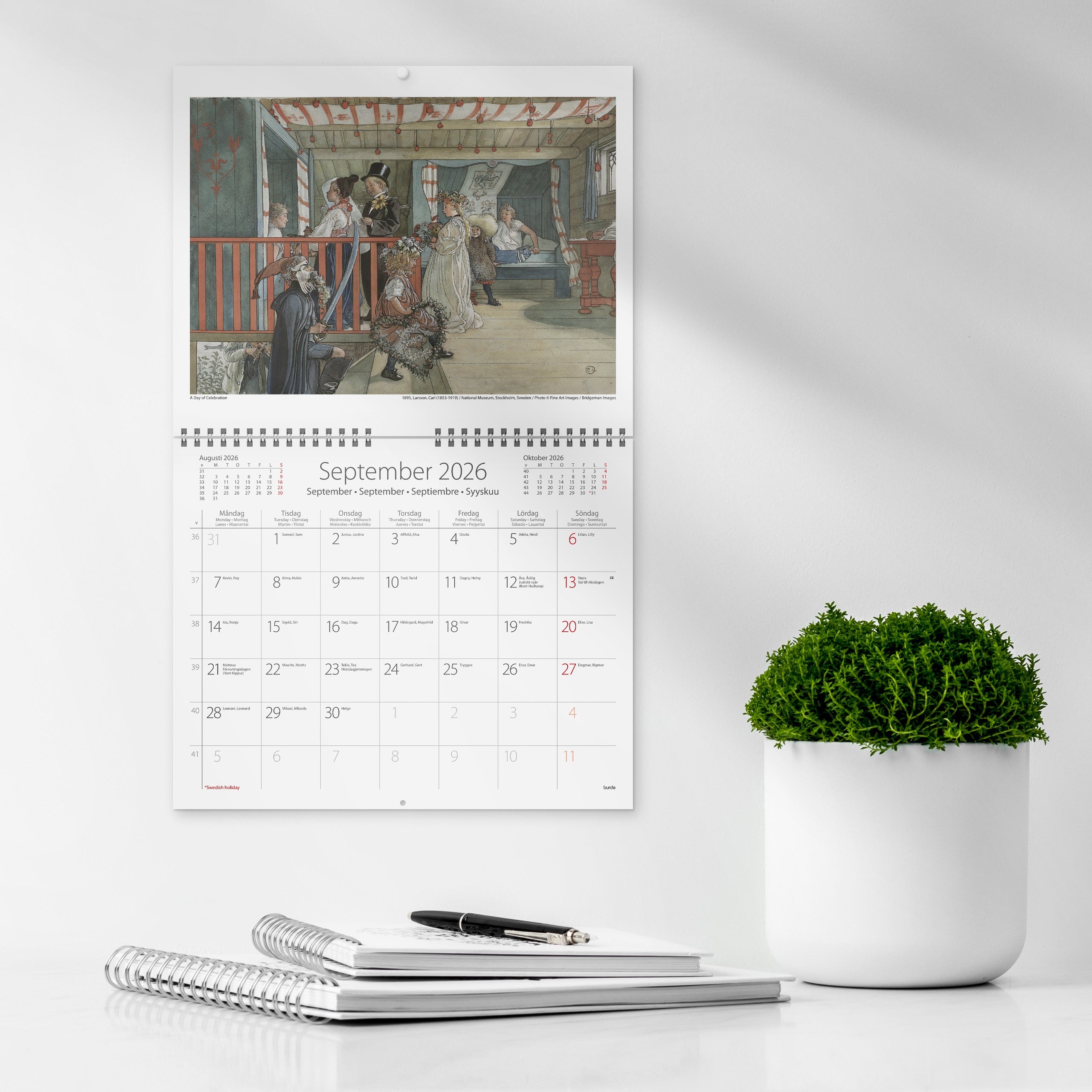 Väggkalender 2026 Carl Larsson