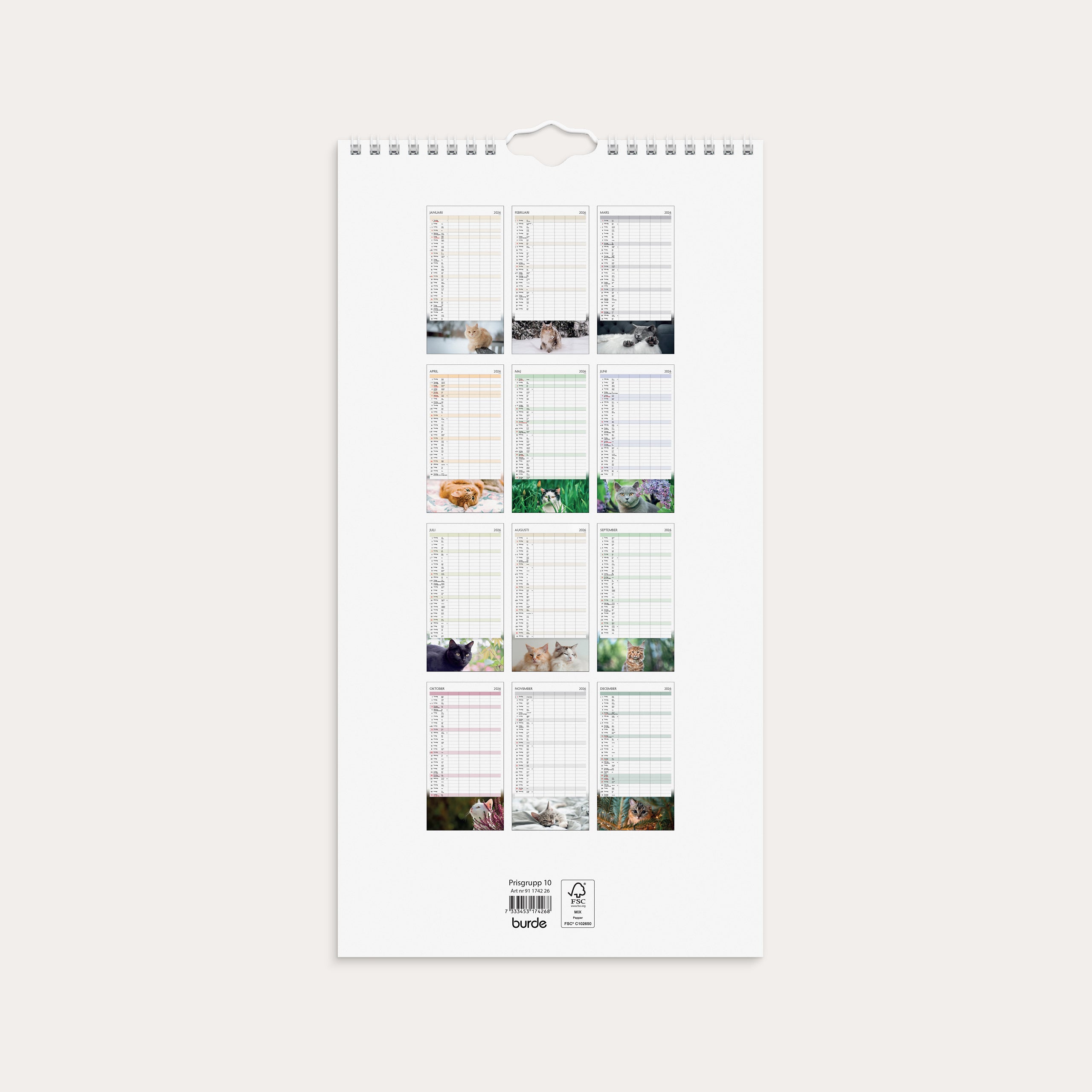 Familjekalender 2026 Katter