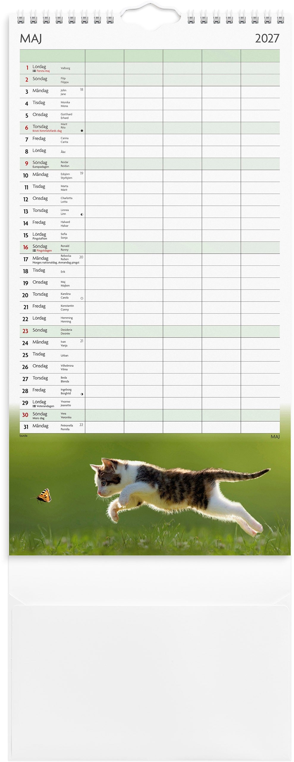 Familjekalender 2027 Katter