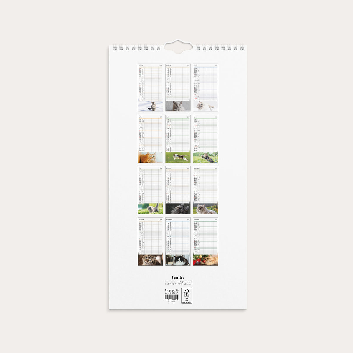 Familjekalender 2027 Katter