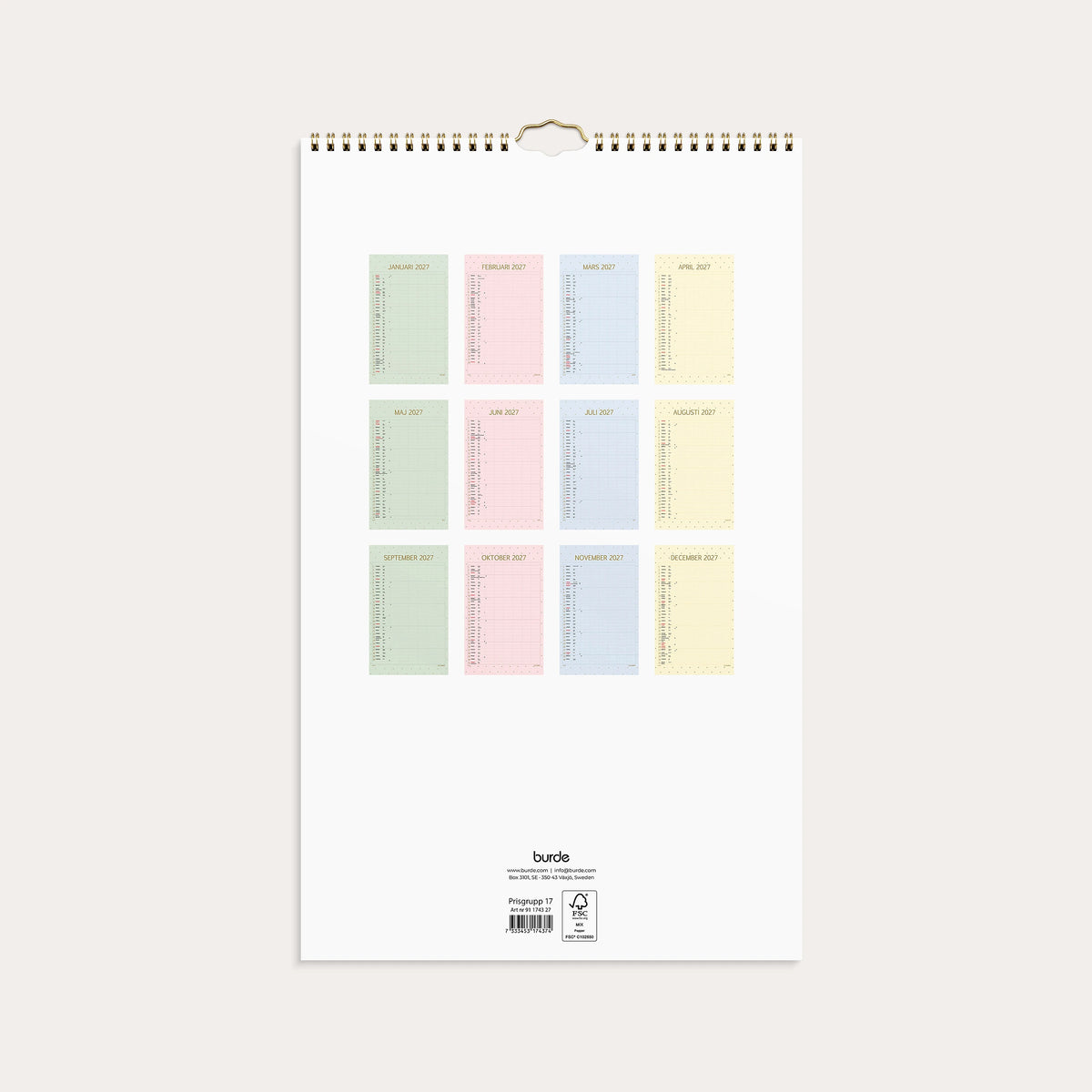 Familjekalender 2027 Color