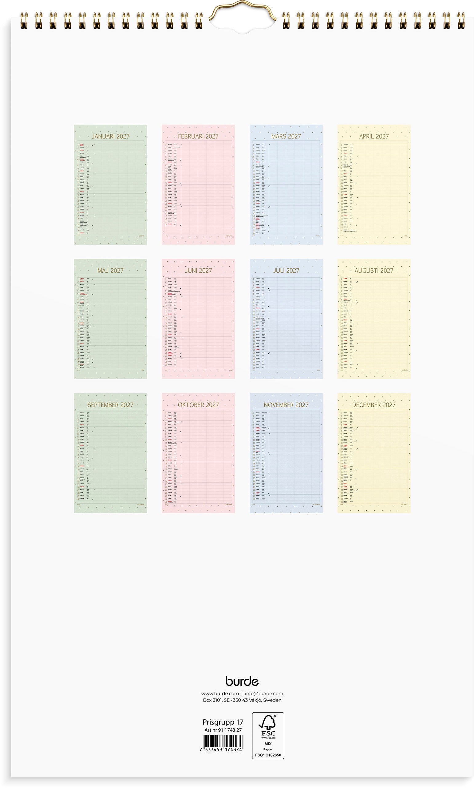 Familjekalender 2027 Color