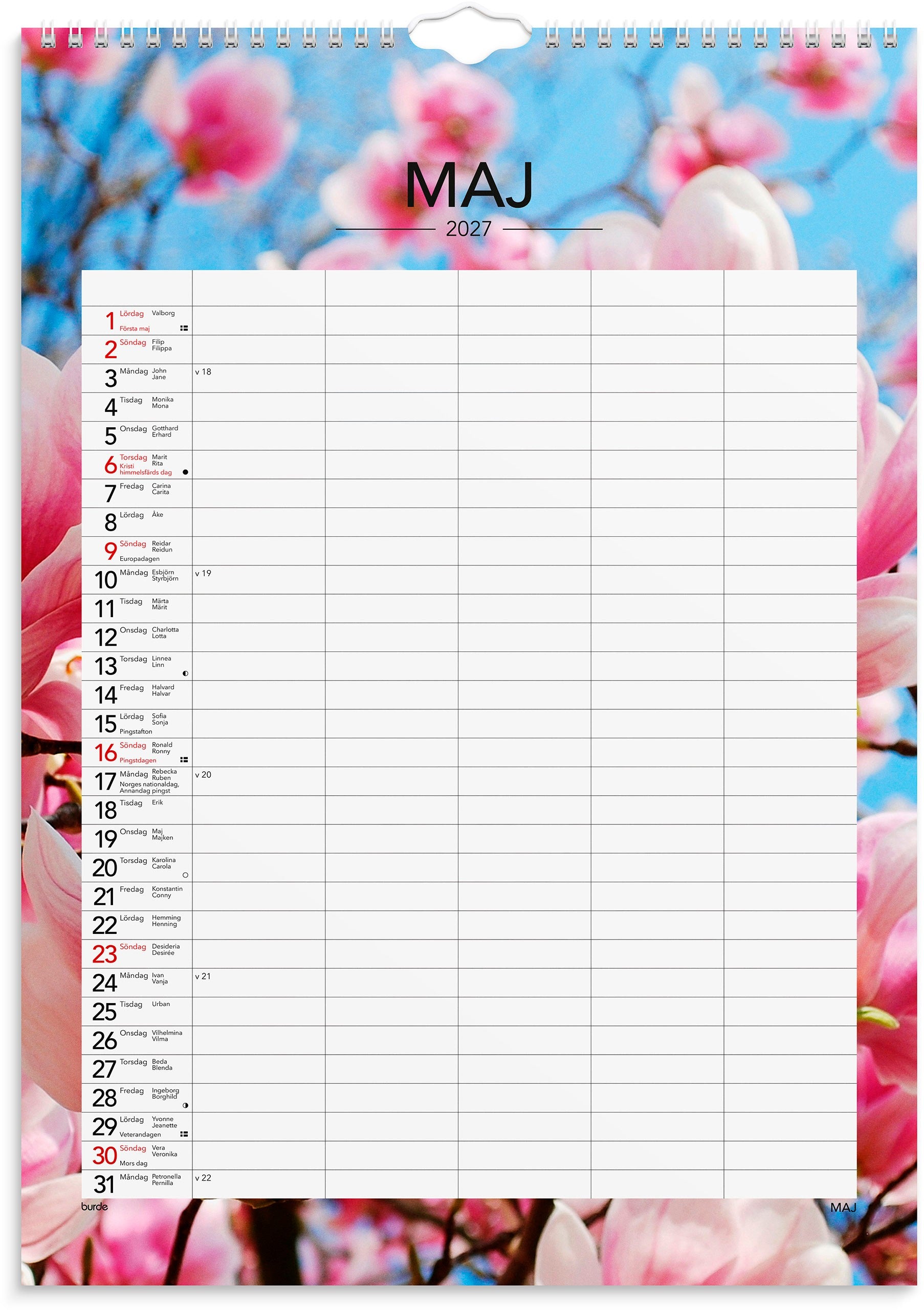 Familjekalender 2027 Seasons