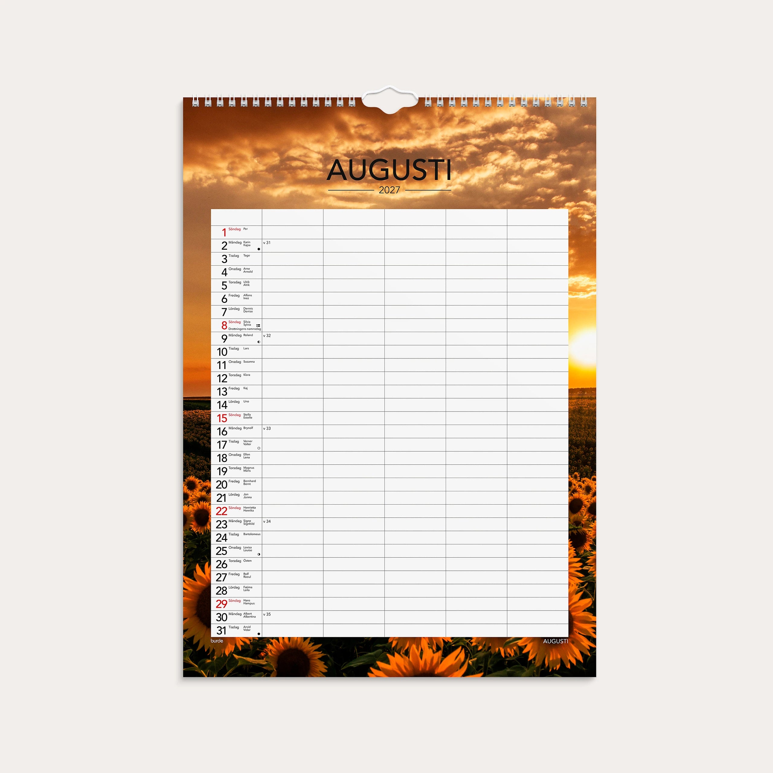 Familjekalender 2027 Seasons