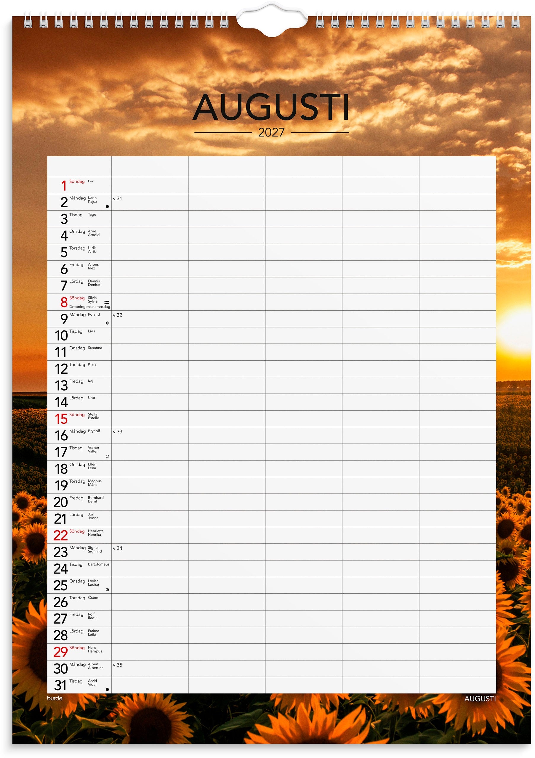 Familjekalender 2027 Seasons