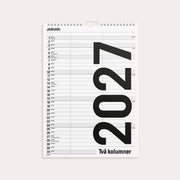 Familjekalender 2027 Black and white 2 kolumner