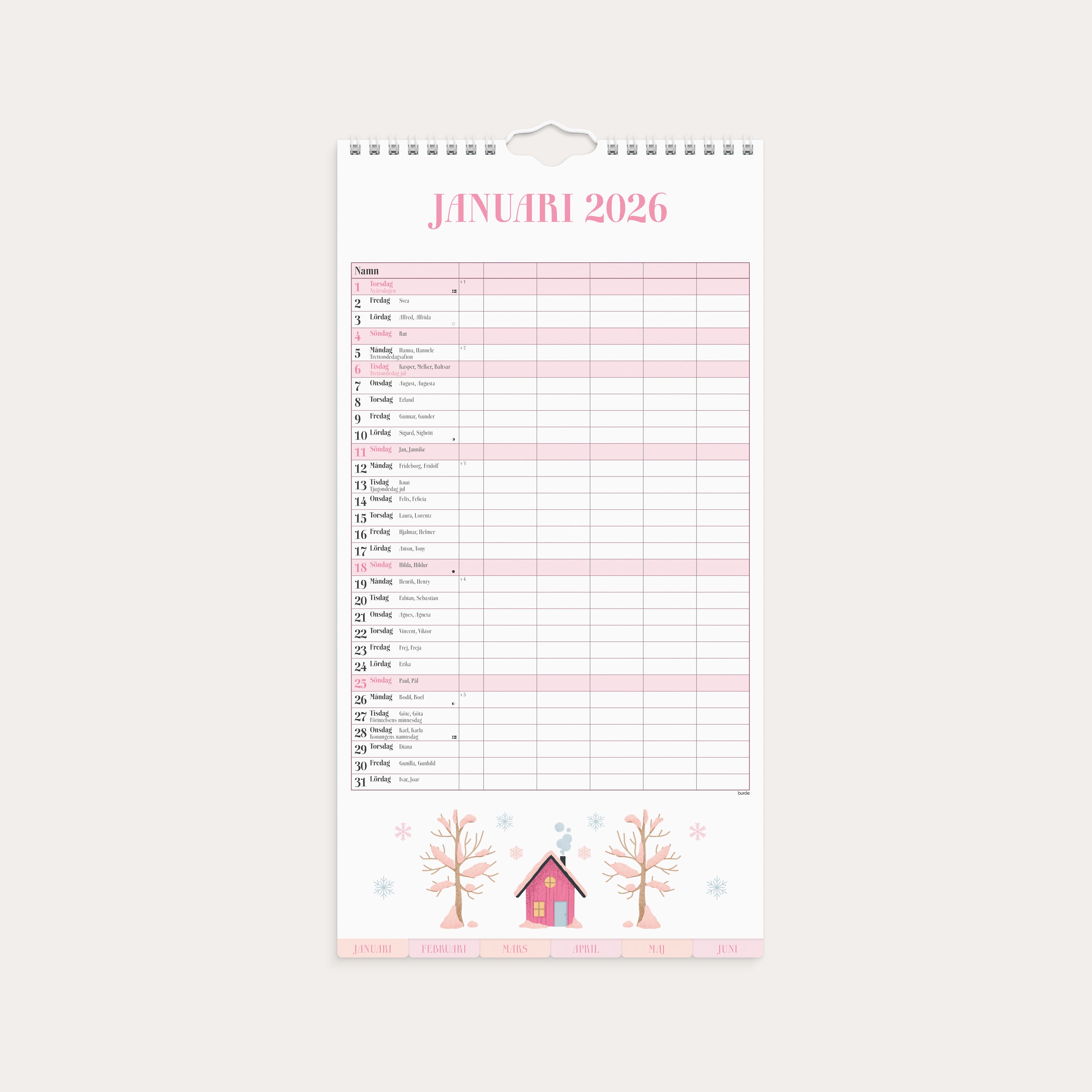 Familjekalender 2026 Annies familj