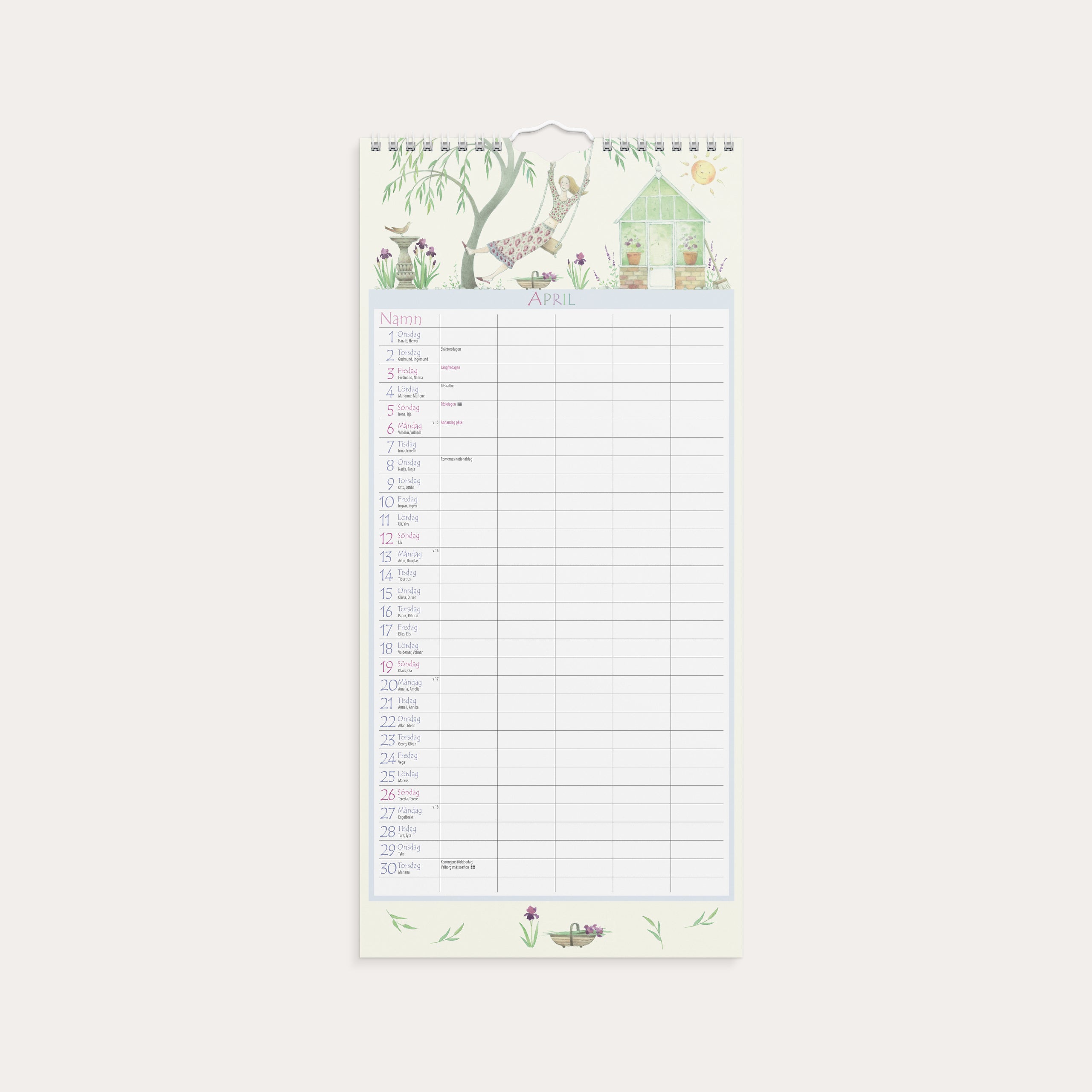 Familjekalender 2026 Magic Garden