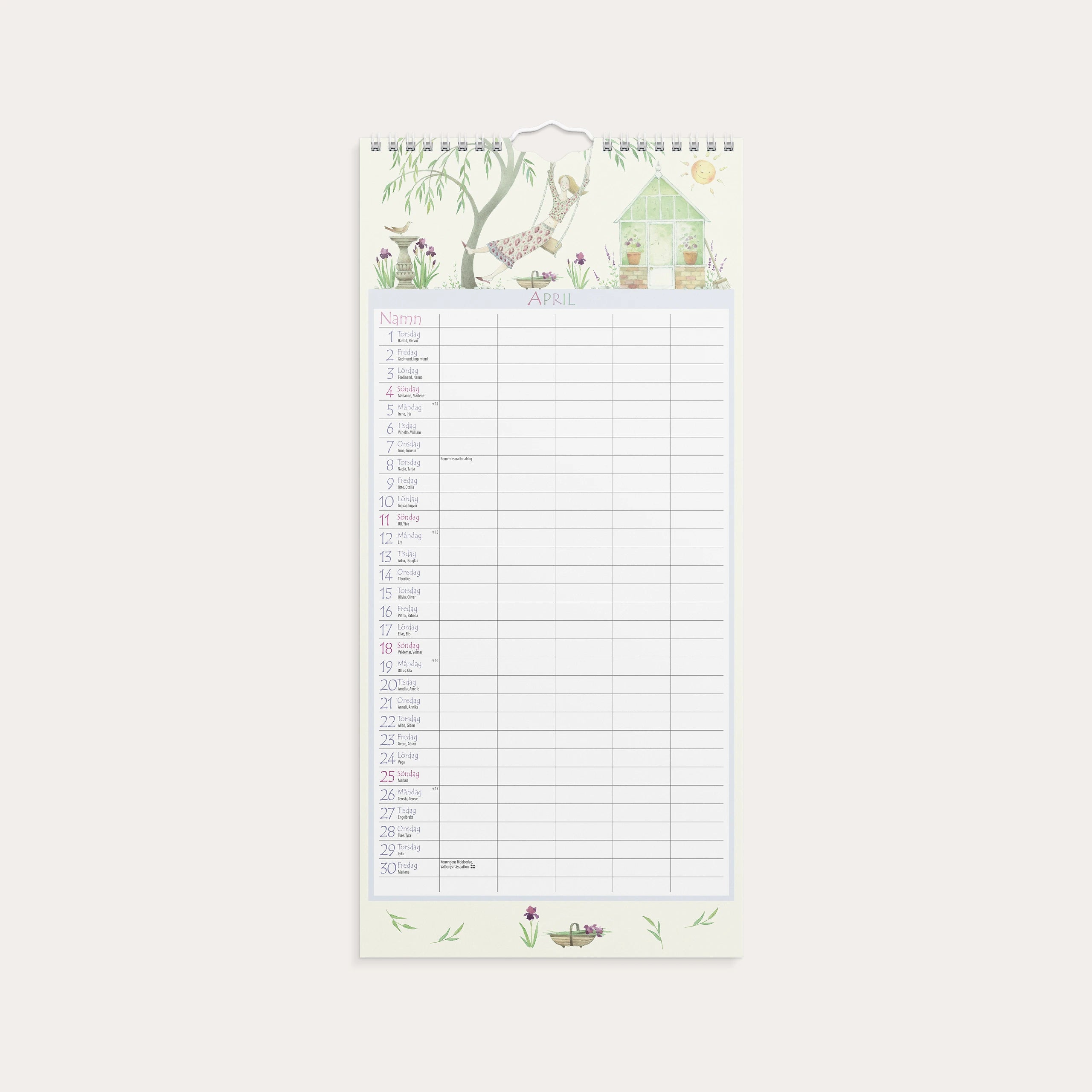 Familjekalender 2027 Magic Garden