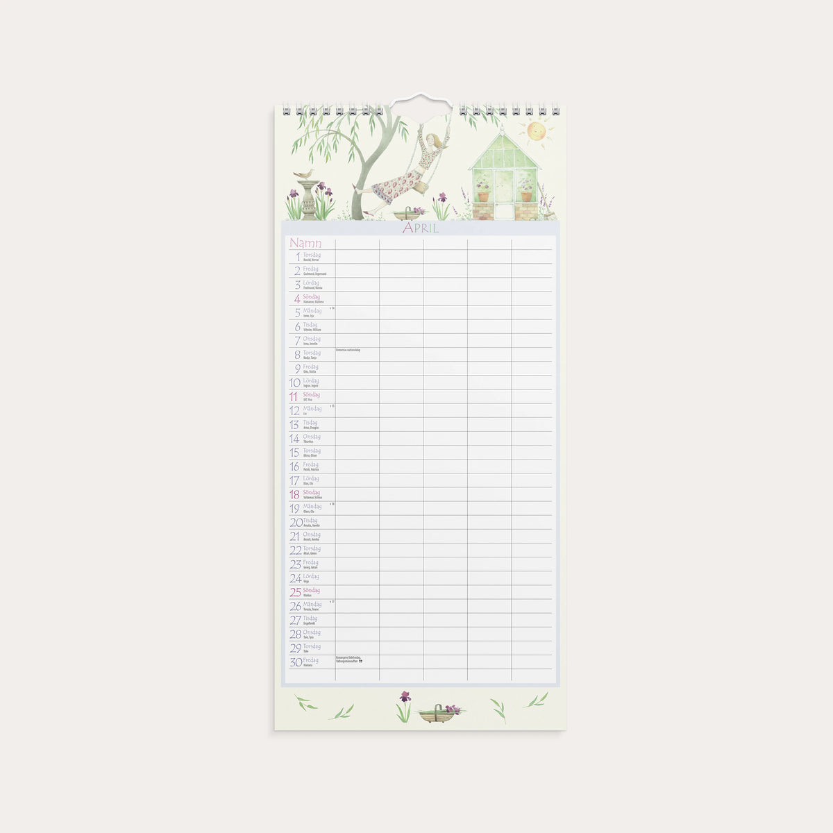 Familjekalender 2027 Magic Garden