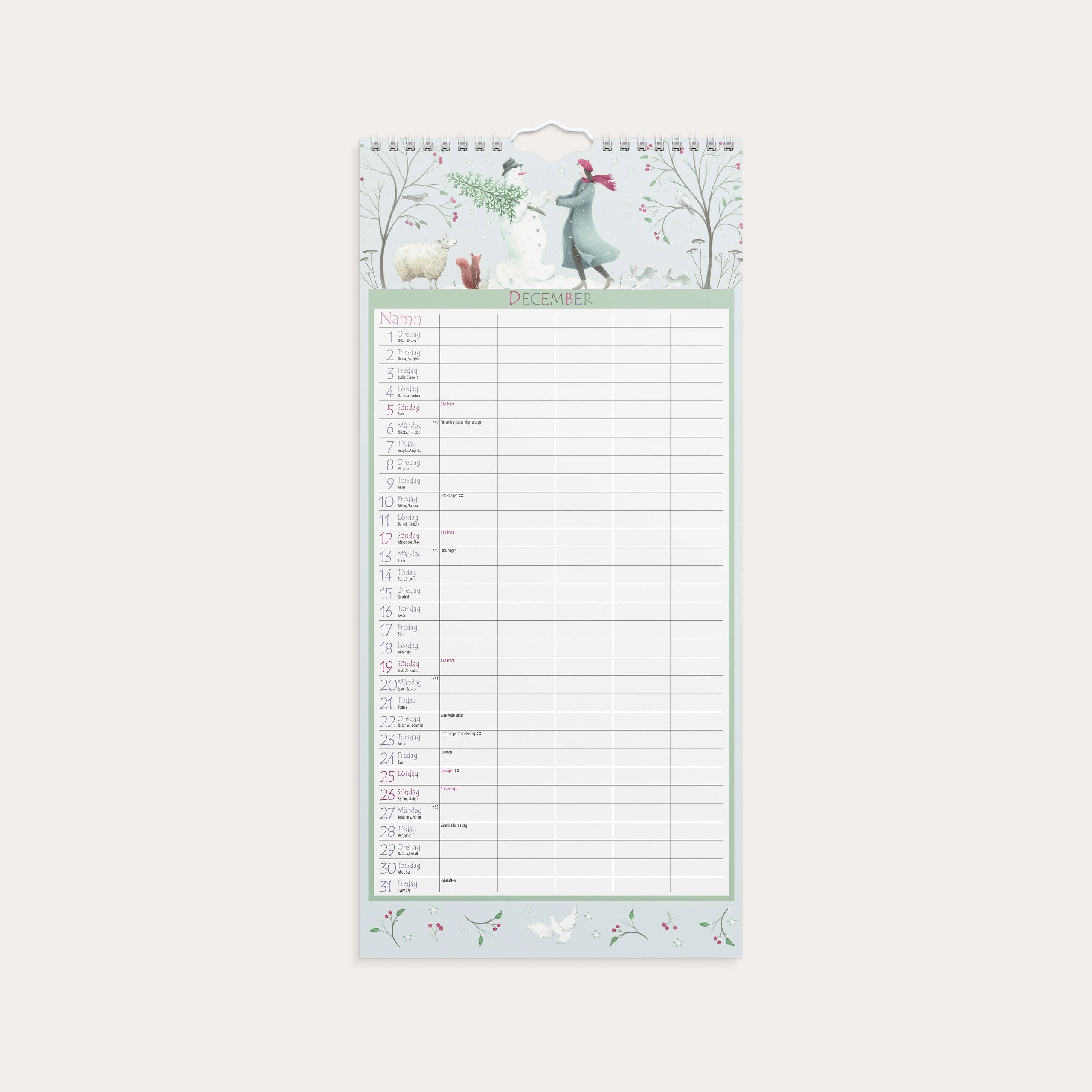 Familjekalender 2027 Magic Garden