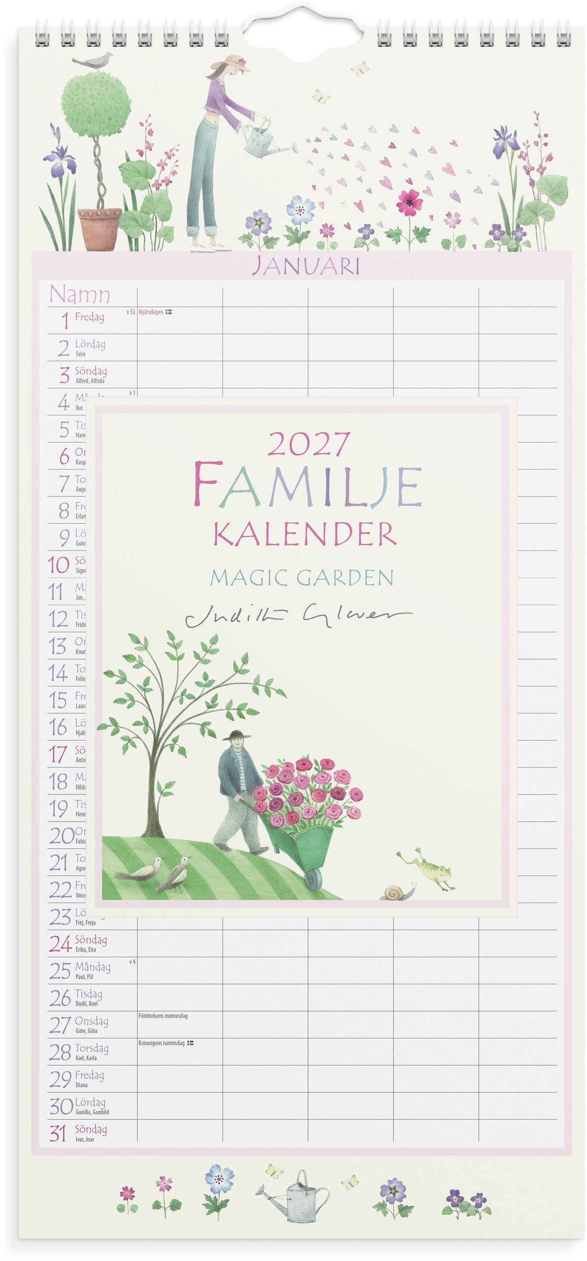 Familjekalender 2027 Magic Garden