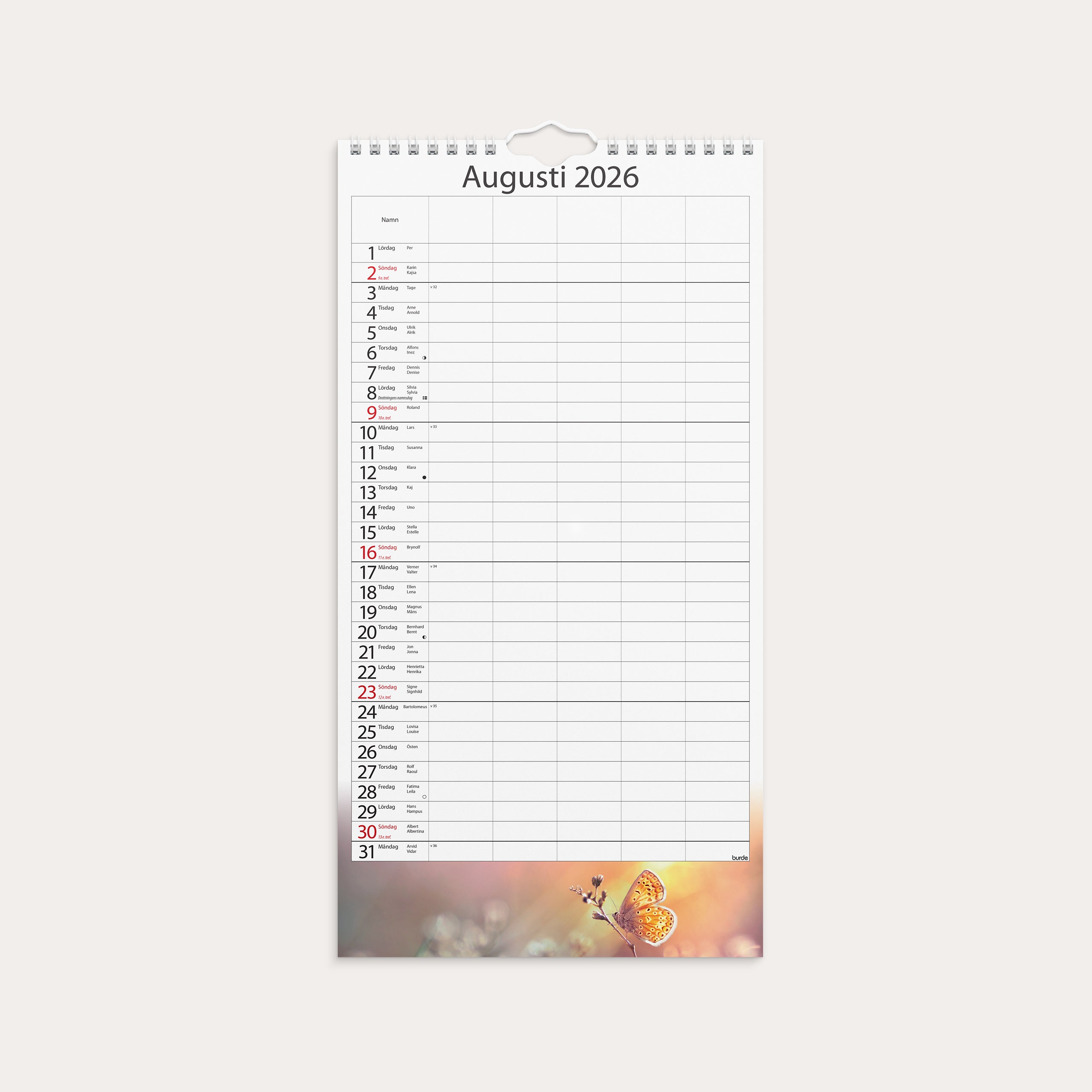 Familjekalender 2026 Årstider