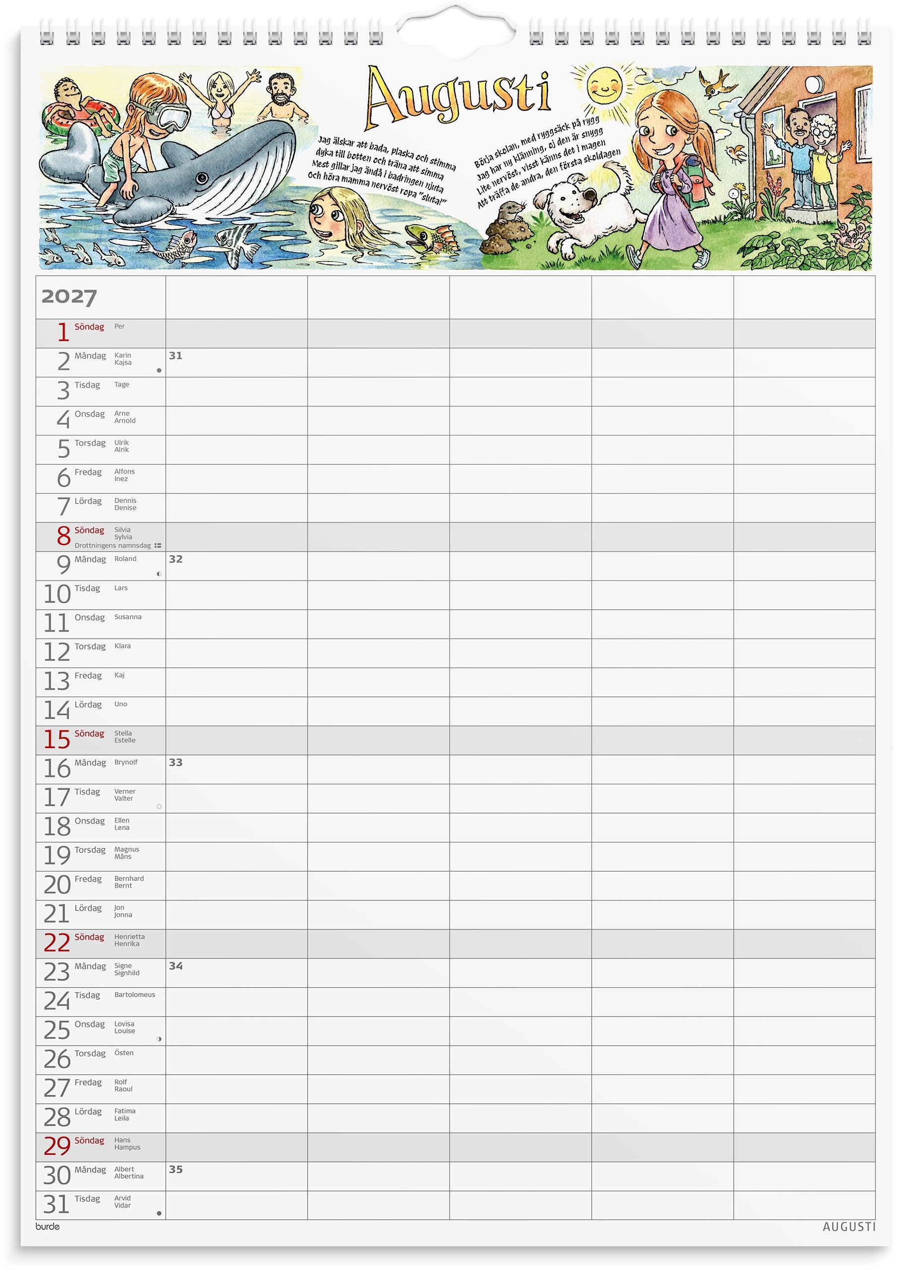 Familjekalender 2027 Stickers
