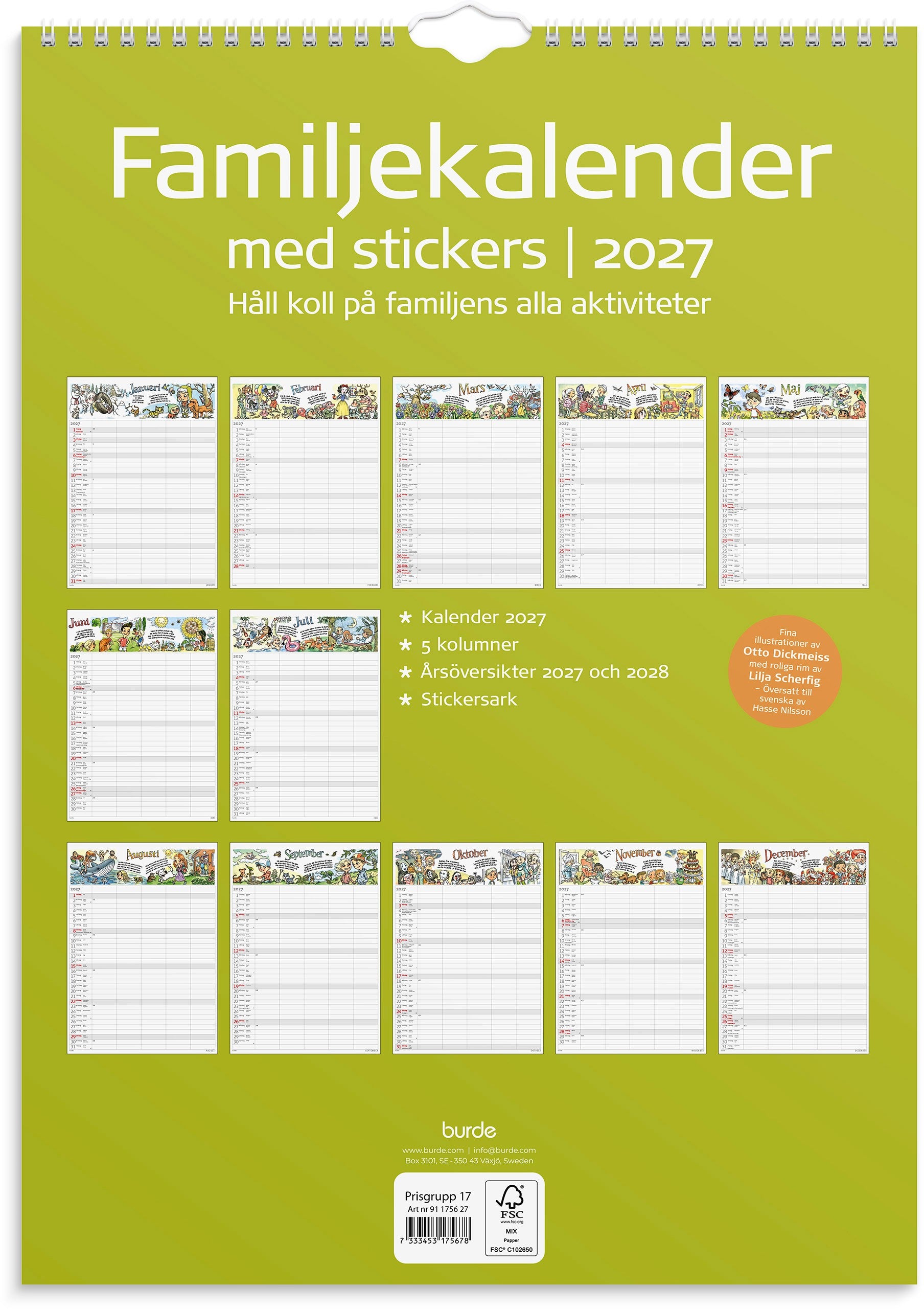 Familjekalender 2027 Stickers