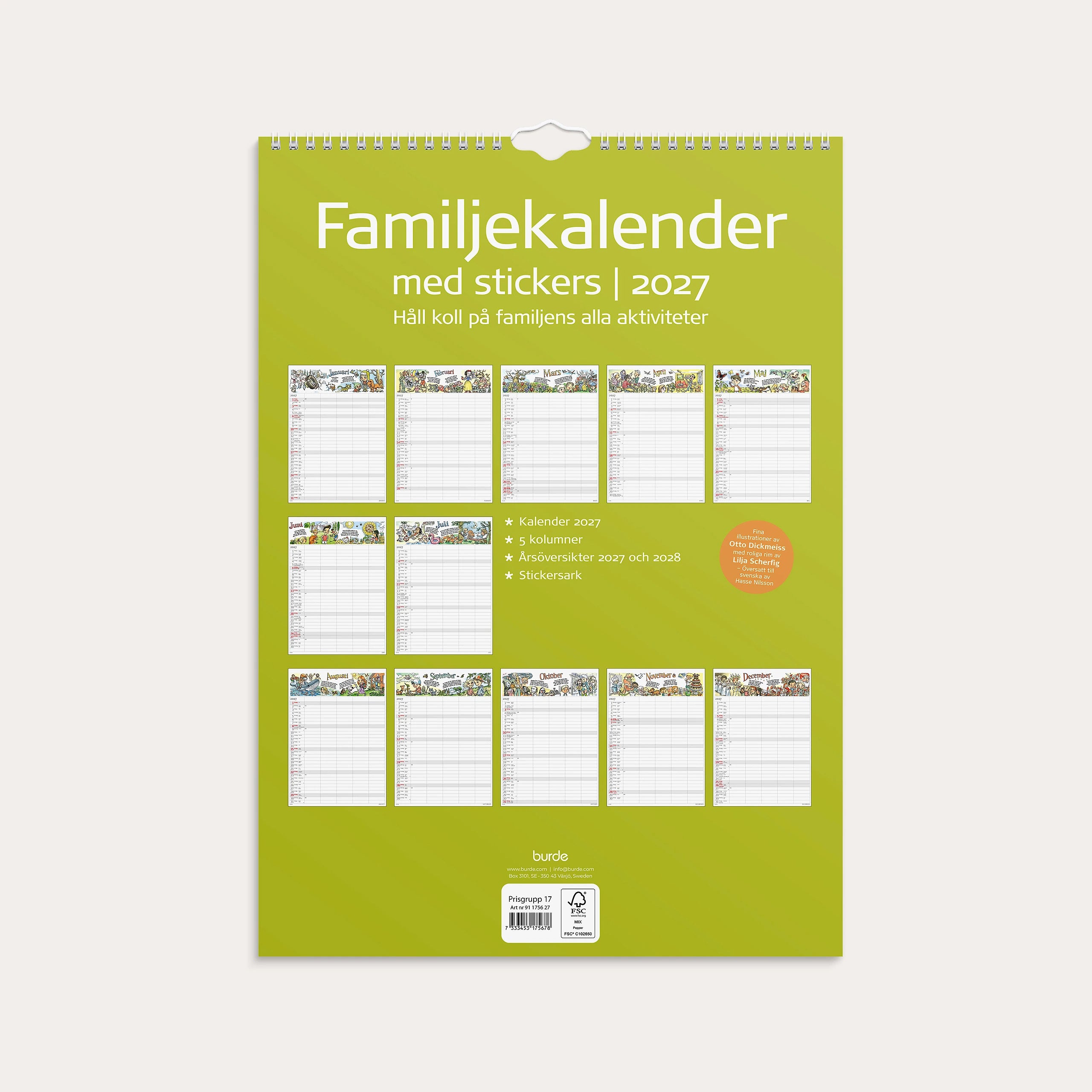 Familjekalender 2027 Stickers