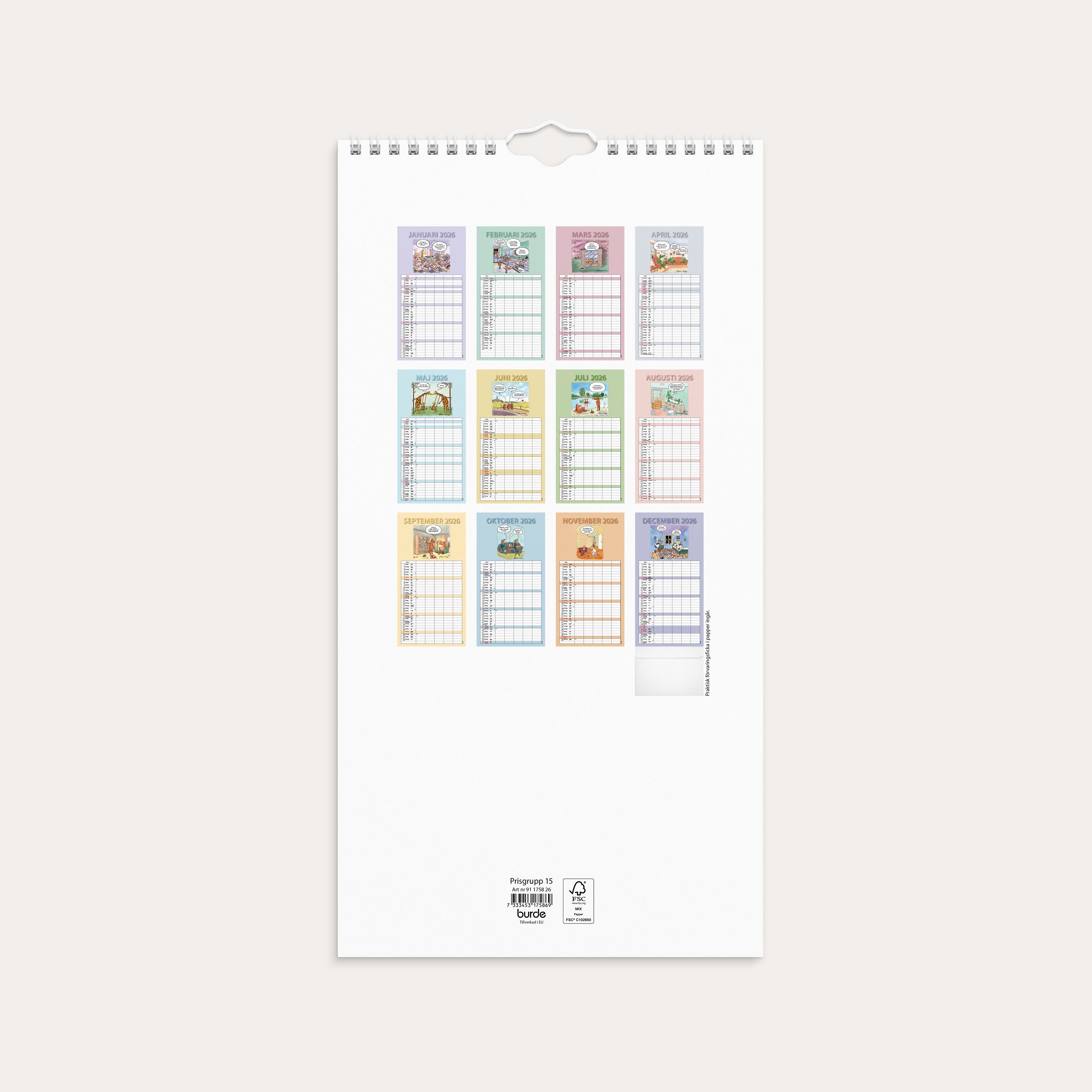 Familjekalender 2026 Rolig