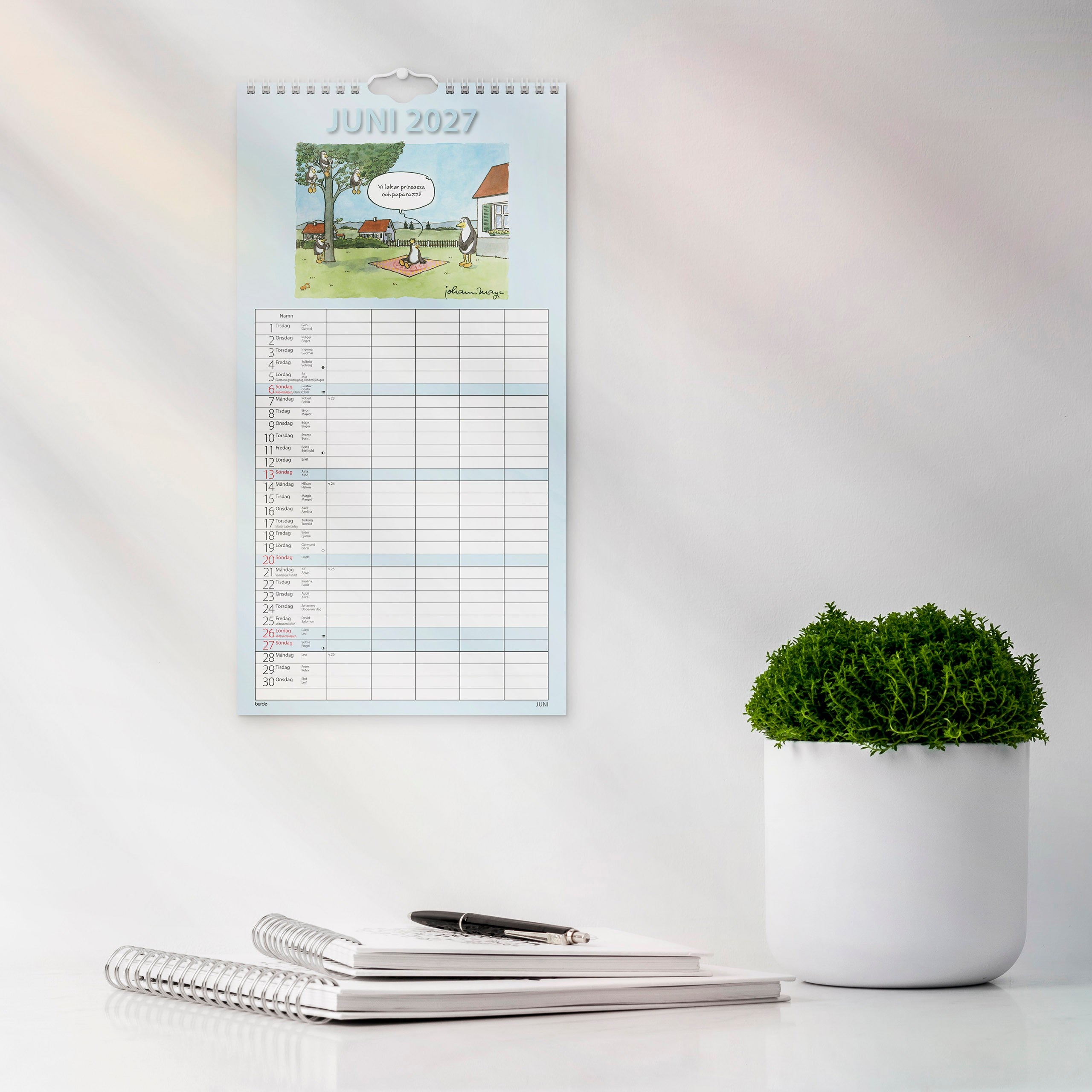 Familjekalender 2027 Rolig