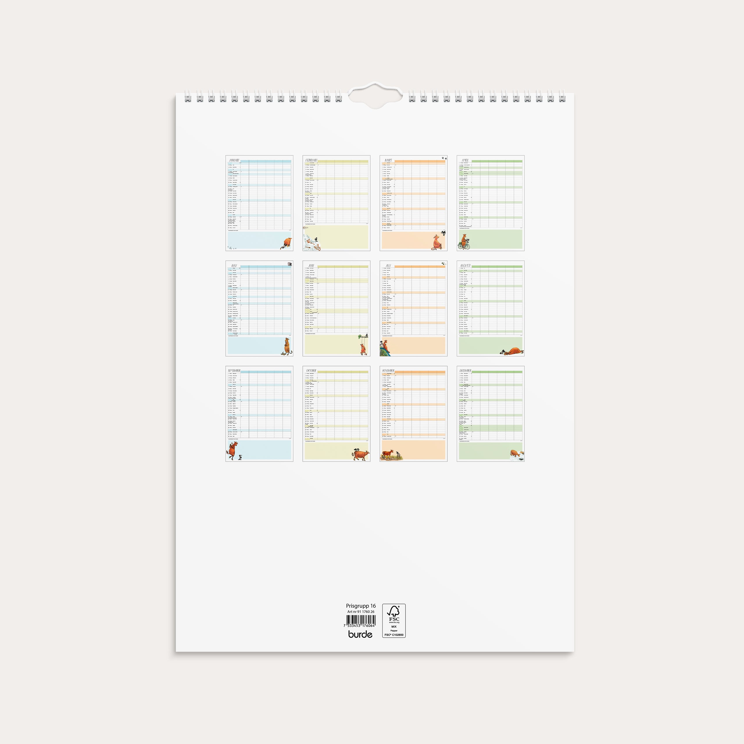 Familjekalender 2026 Mamma Mu