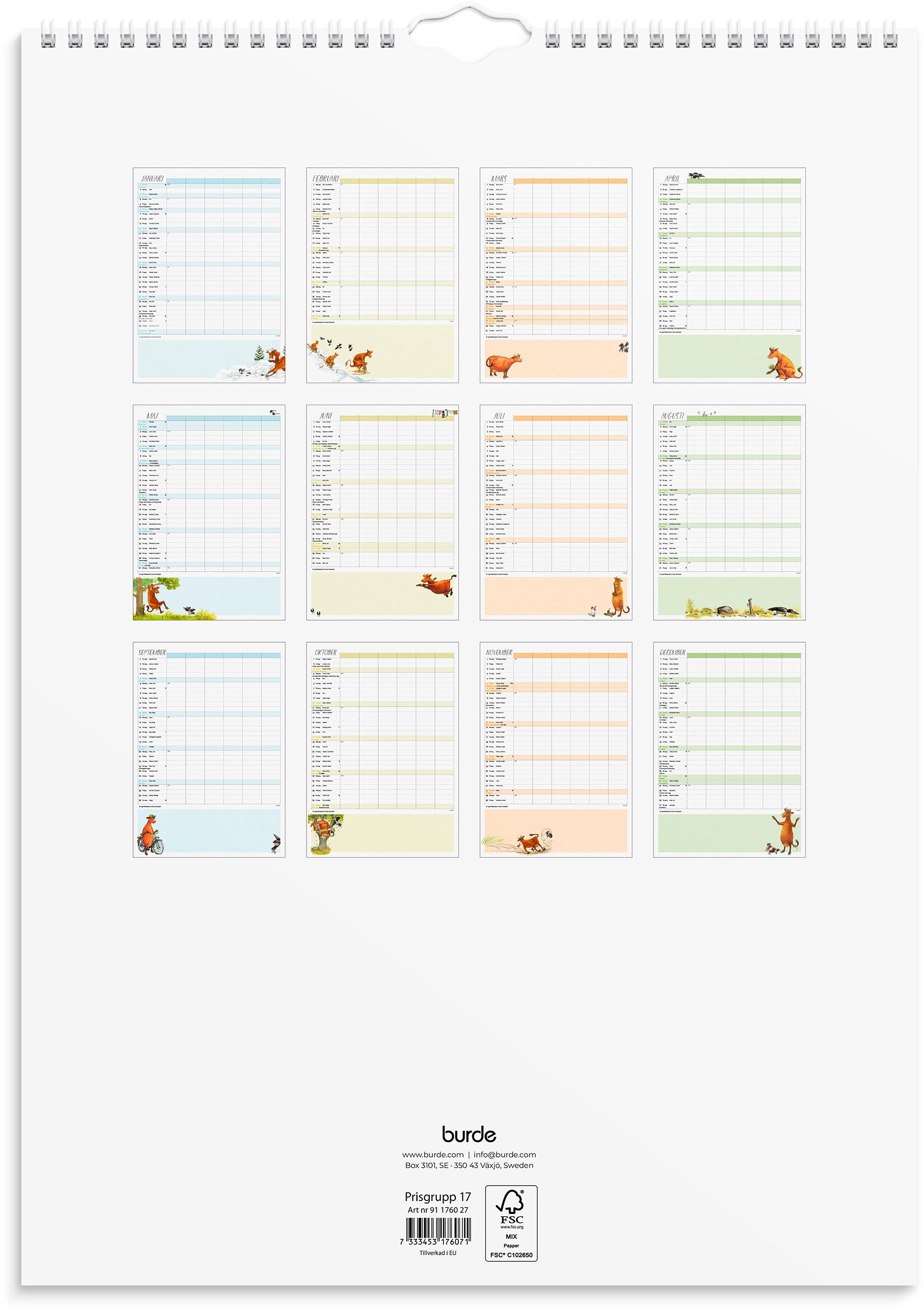 Familjekalender 2027 Mamma Mu