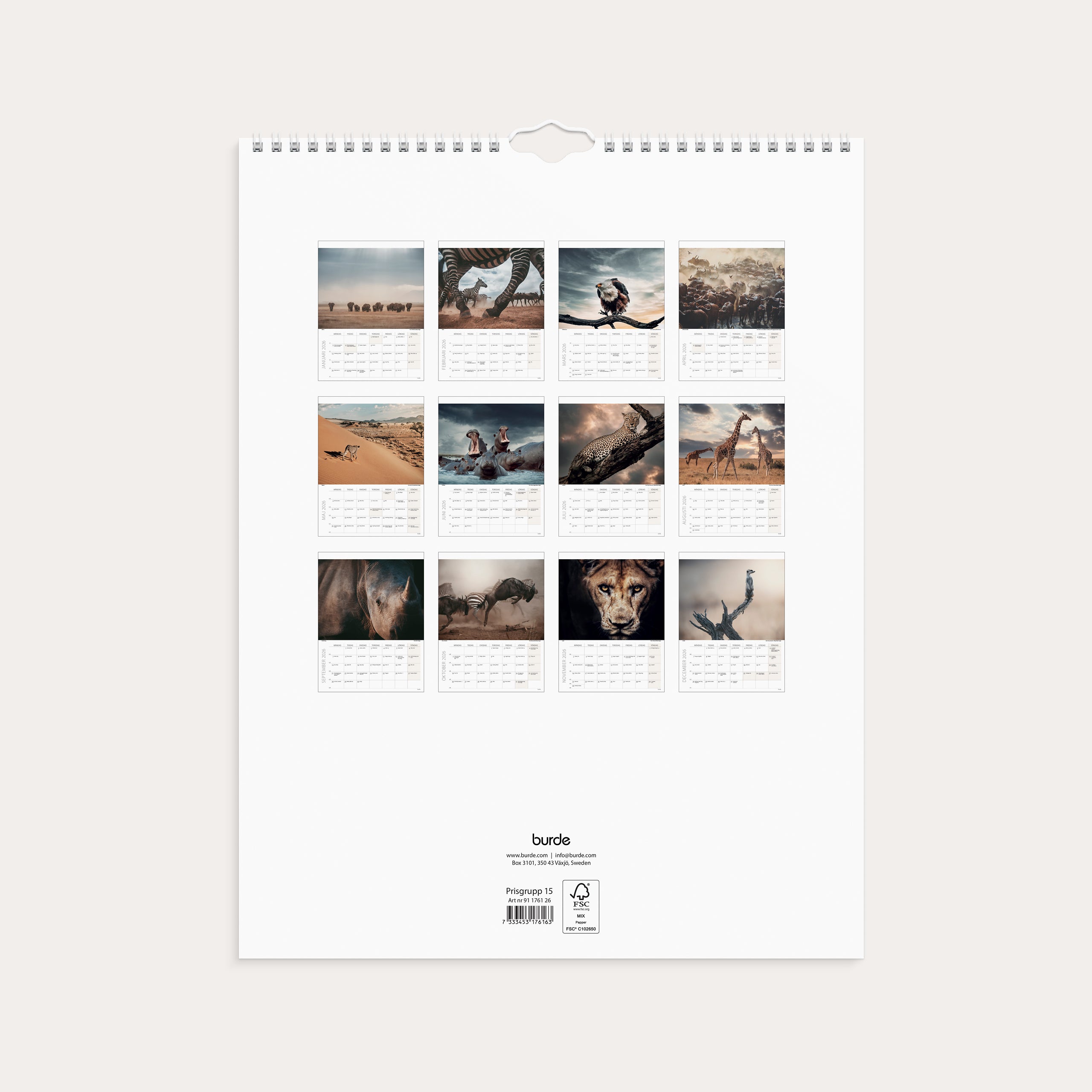 Väggkalender 2026 Savannen