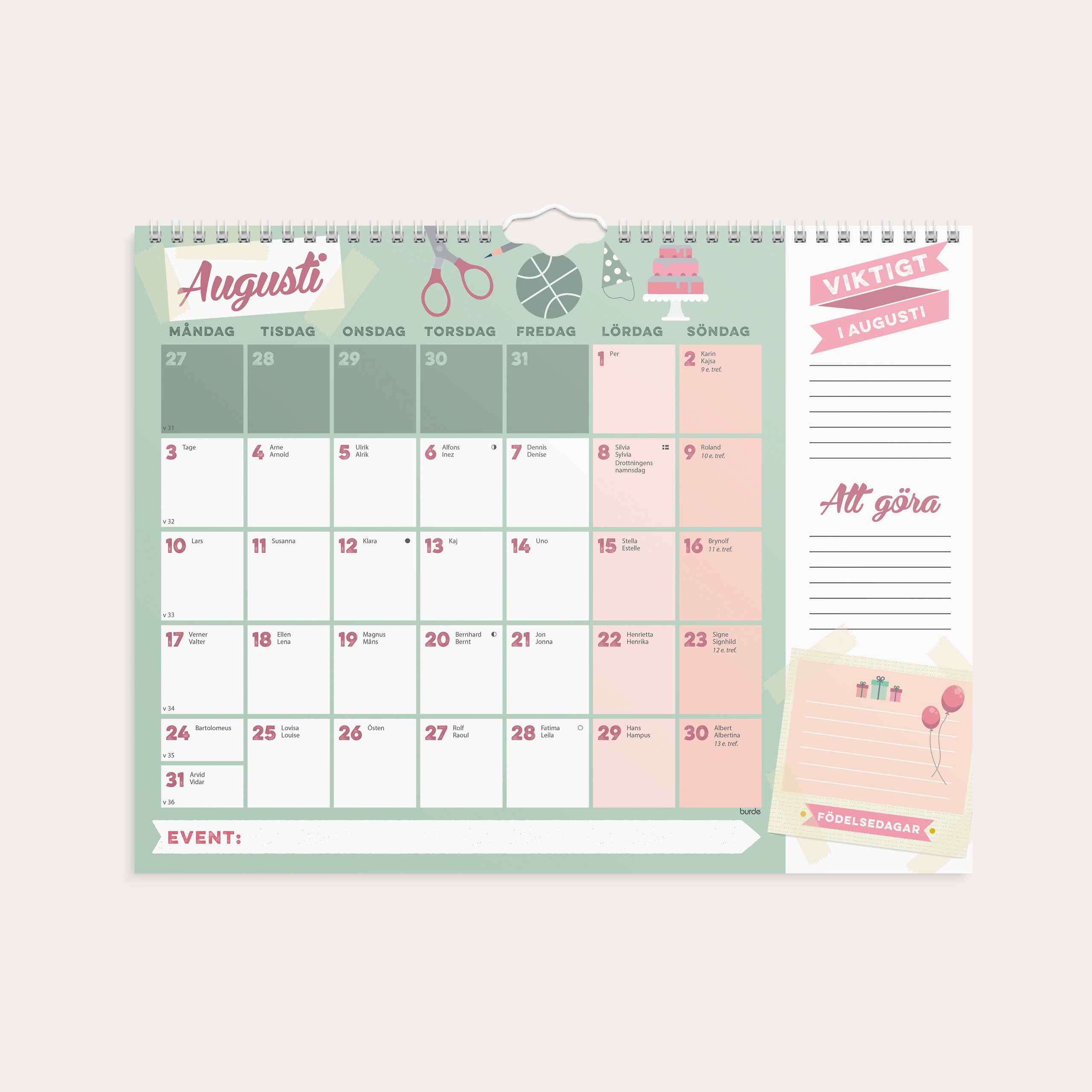 Familjekalender 2026 Familjens månadskalender