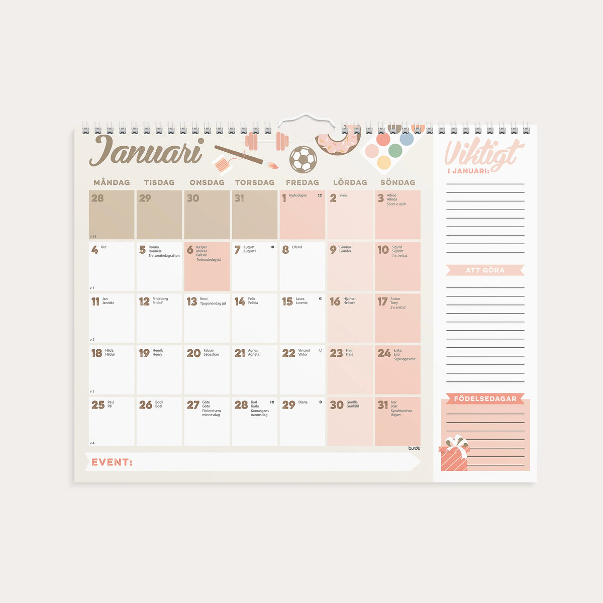 Familjens månadskalender 2027