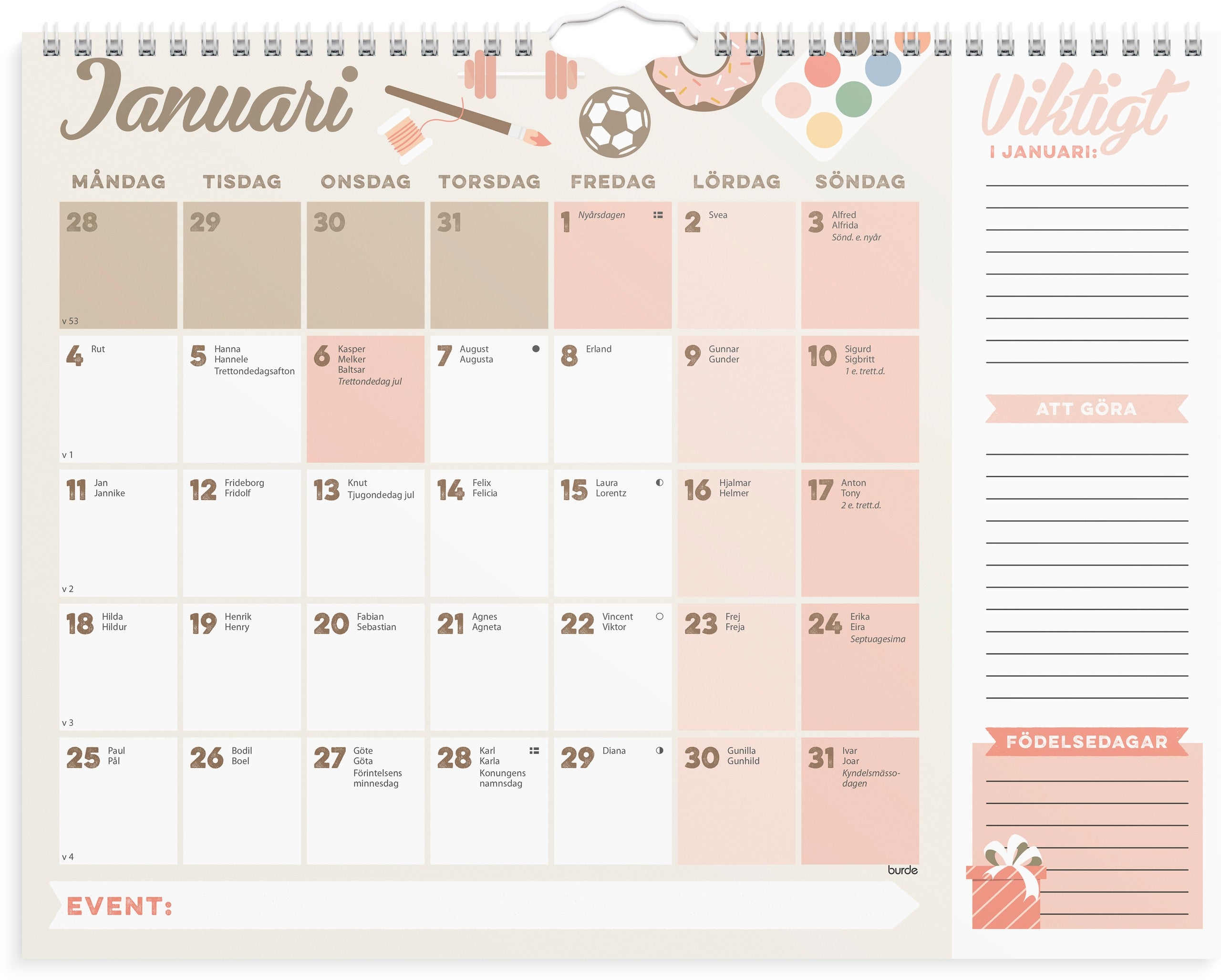 Familjens månadskalender 2027