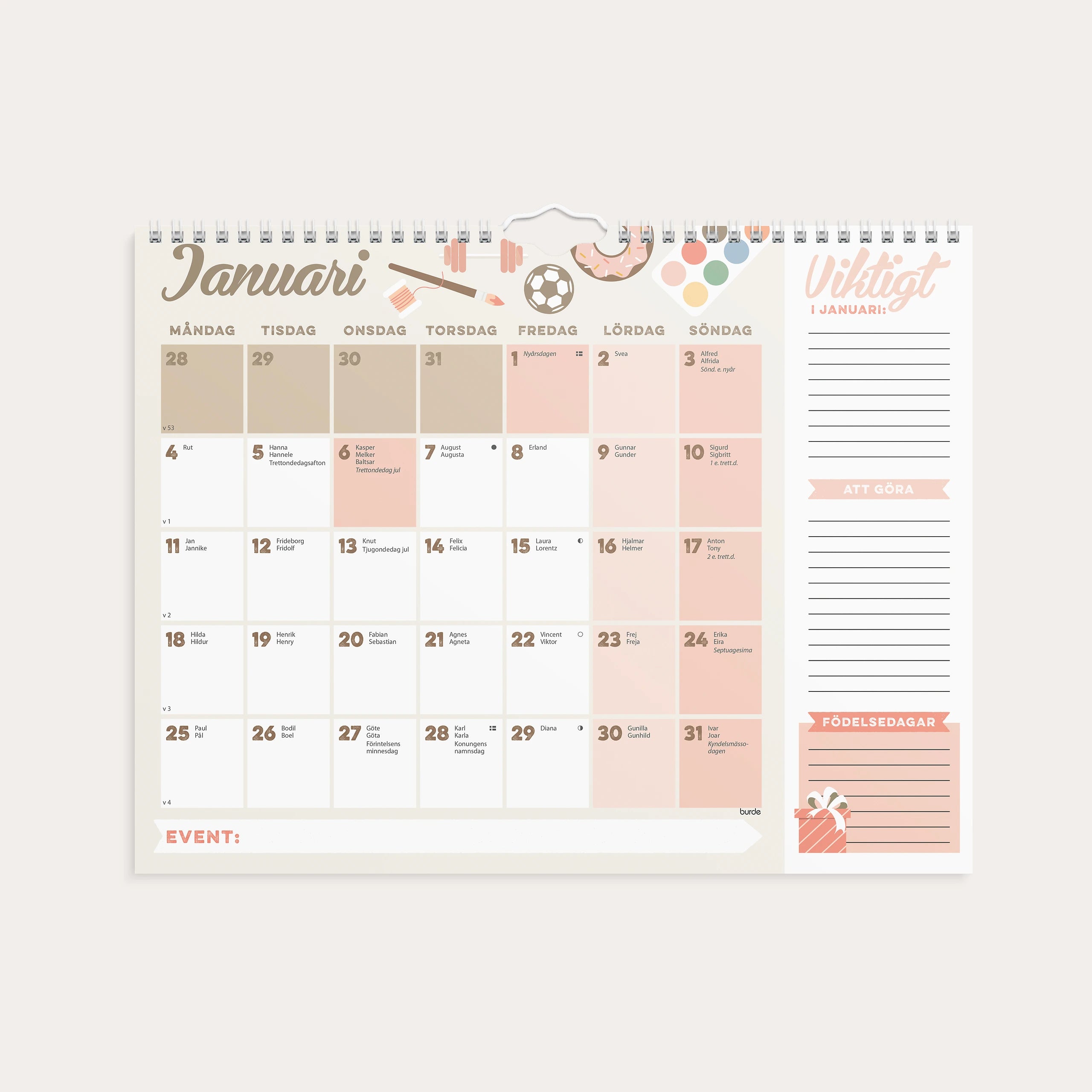 Familjens månadskalender 2027