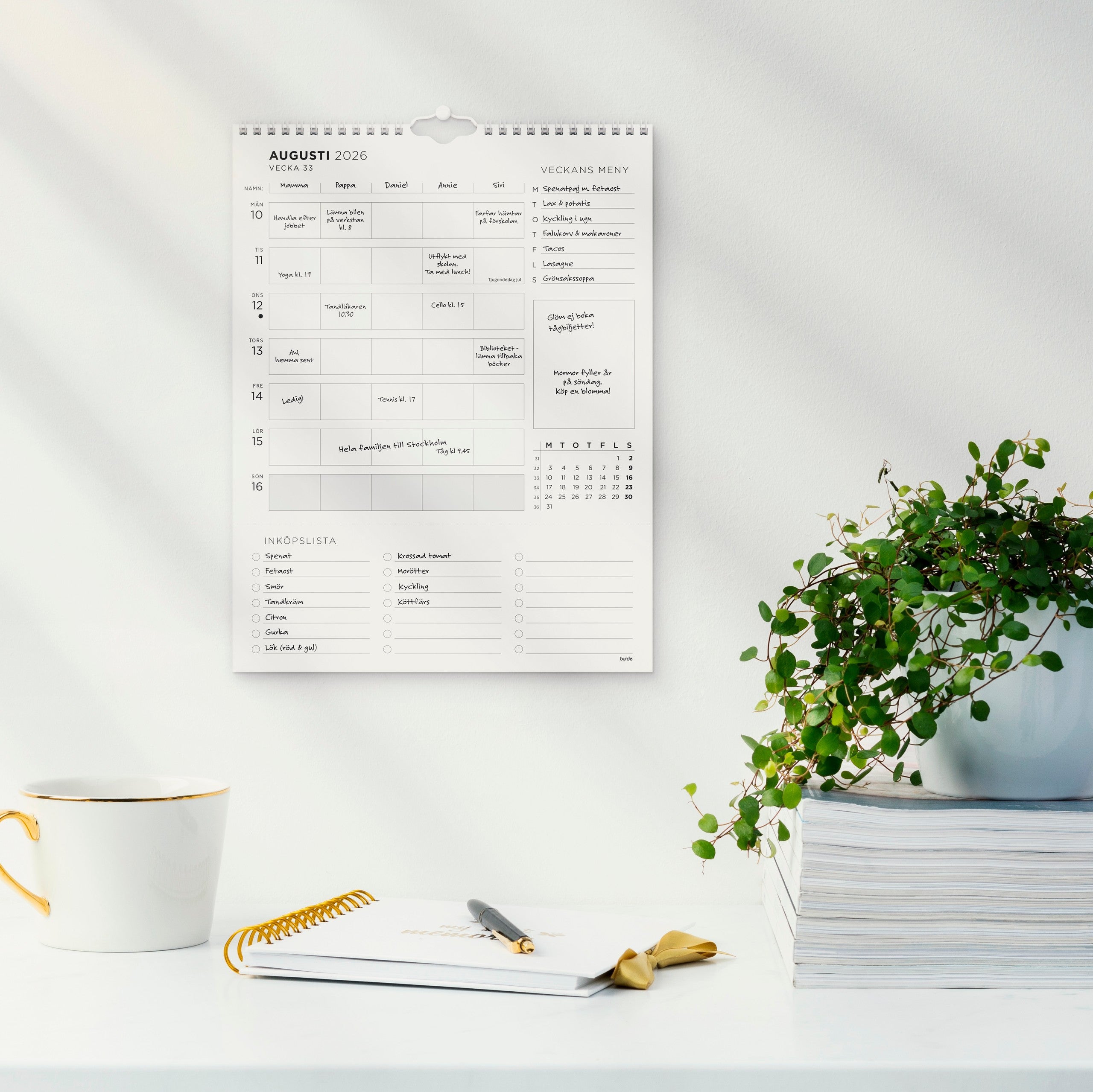 Familjekalender 2026 Familjens veckoplanering