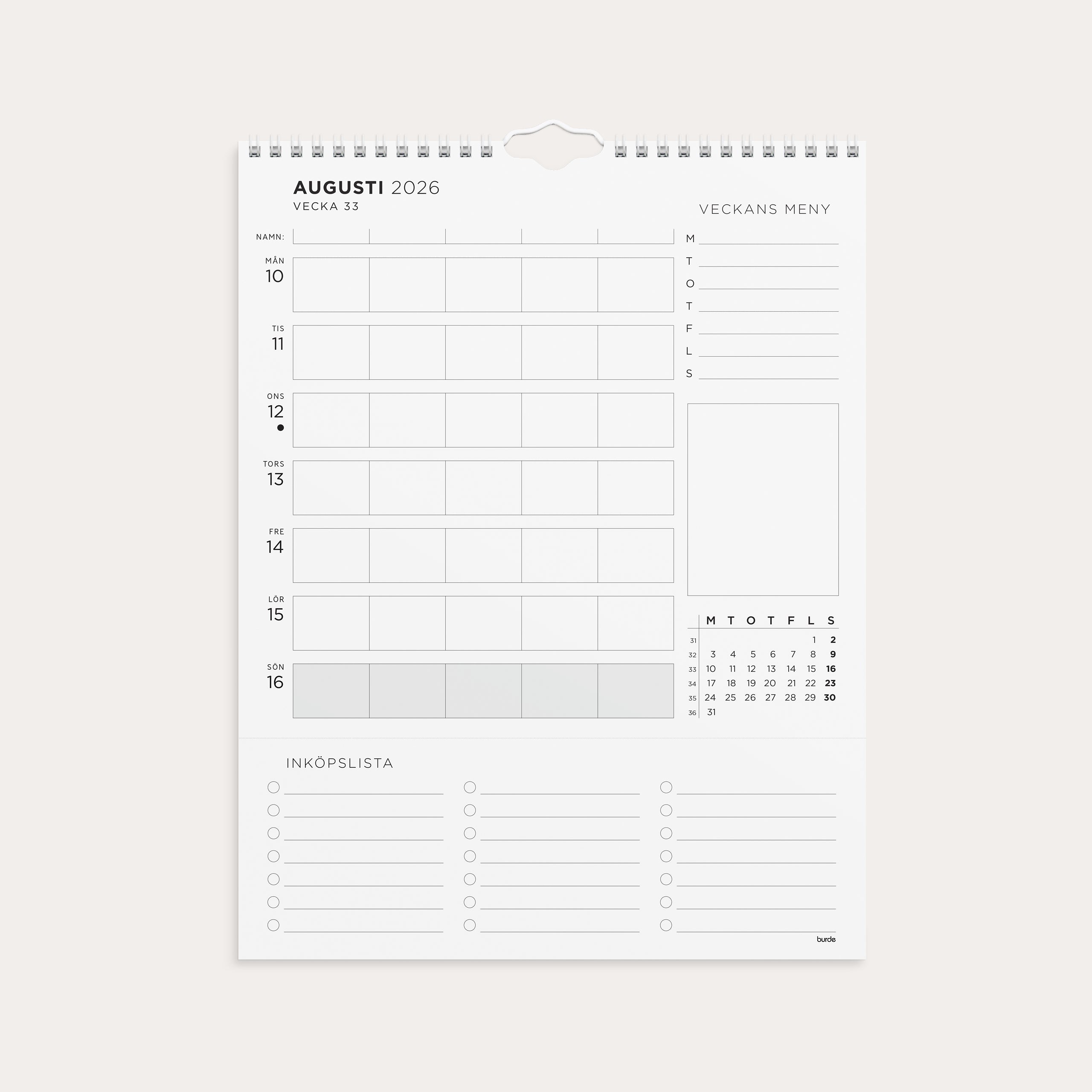 Familjens veckoplanering 2026