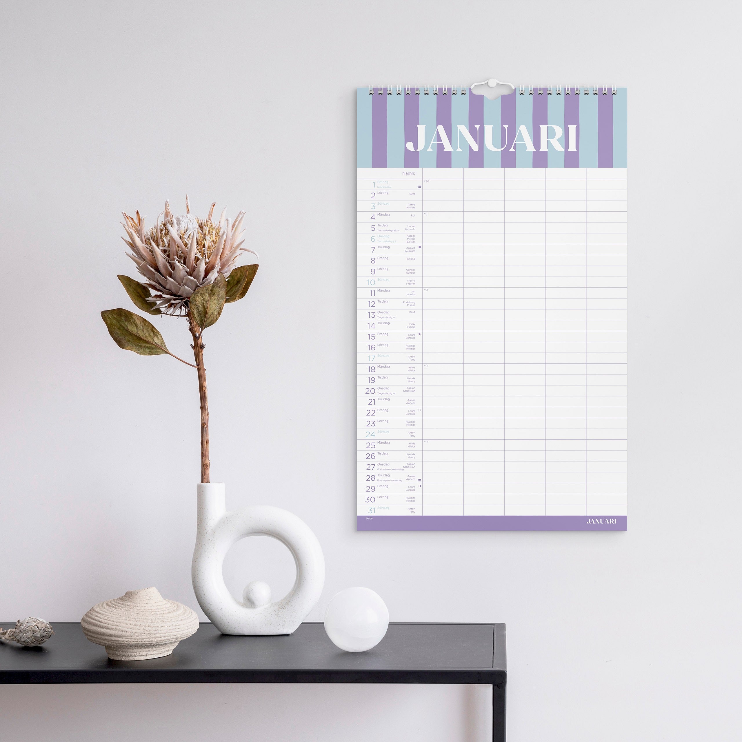 Familjekalender 2027 Color Blocking