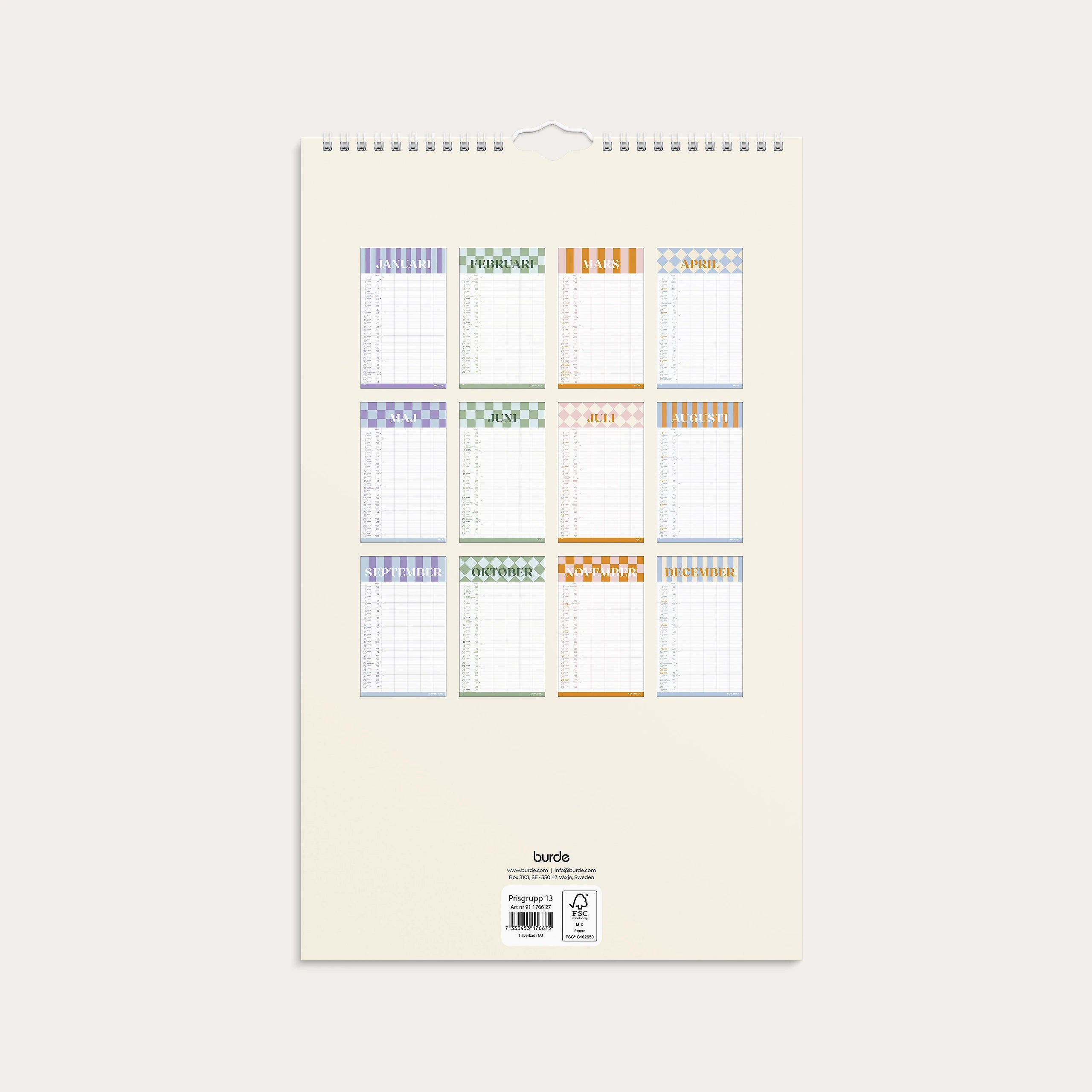 Familjekalender 2027 Color Blocking