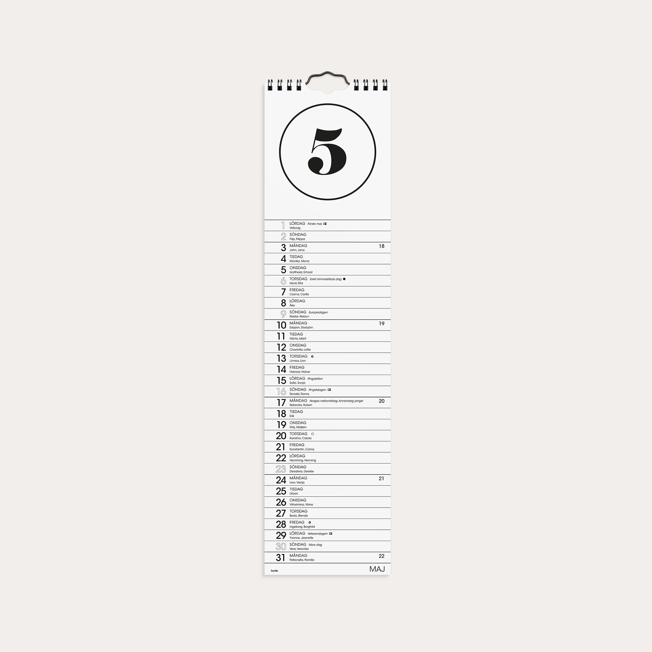 Väggkalender 2027 Simple