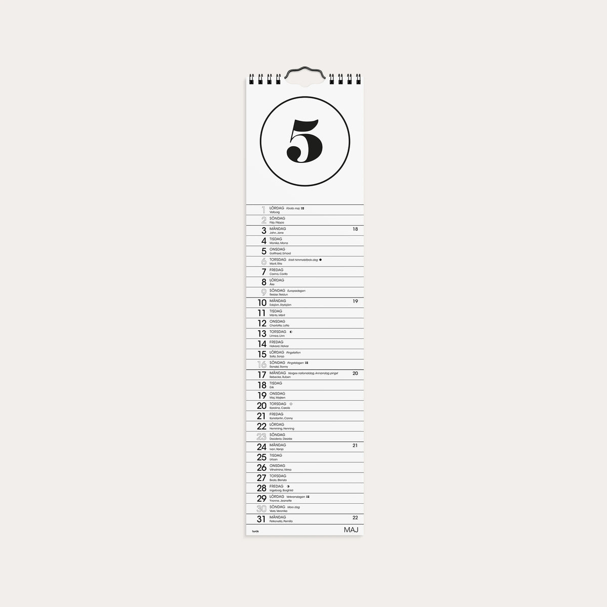 Väggkalender 2027 Simple
